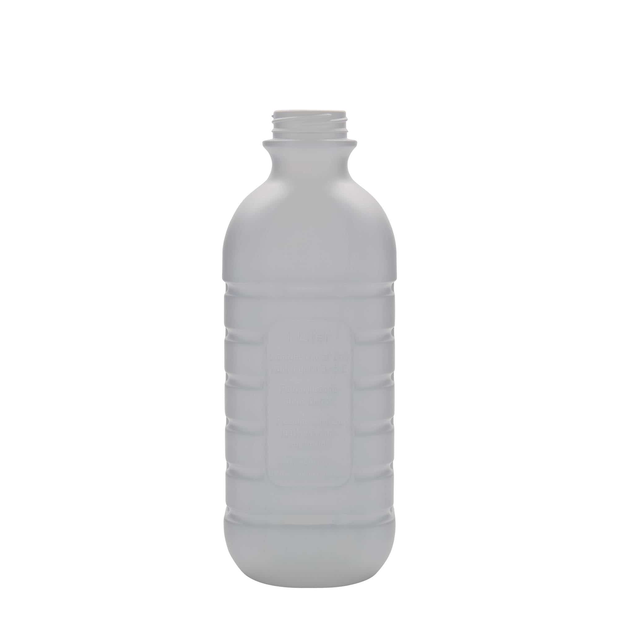 Bouteille de lait 1 000 ml, rectangulaire, plastique PEHD, blanc, bouchage: PEHD40 Bouteille de lait 1 000 ml, rectangulaire, plastique PEHD, blanc, bouchage: PEHD40
