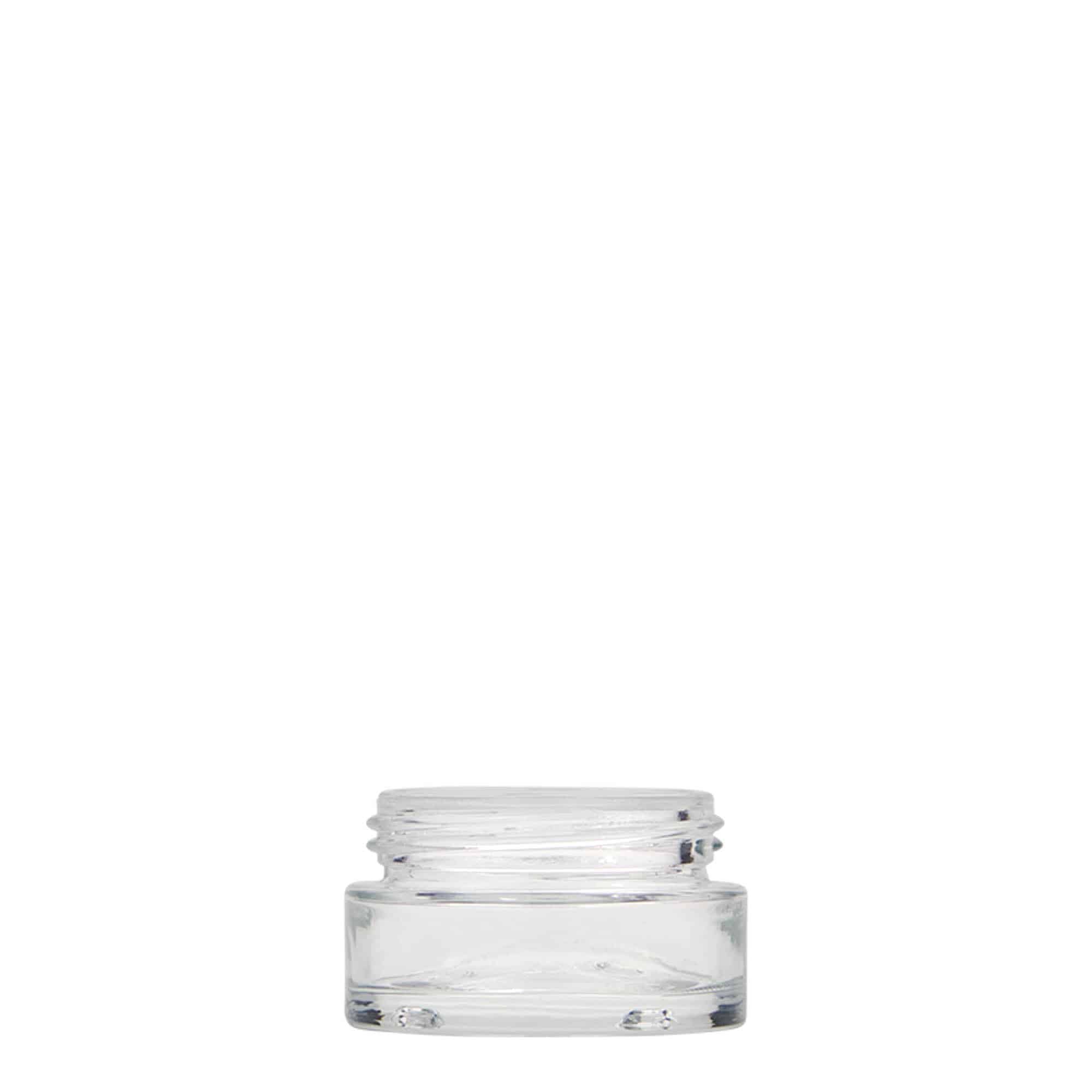 Pot de 15 ml « Clear Edition », verre, ouverture : bouchon à vis