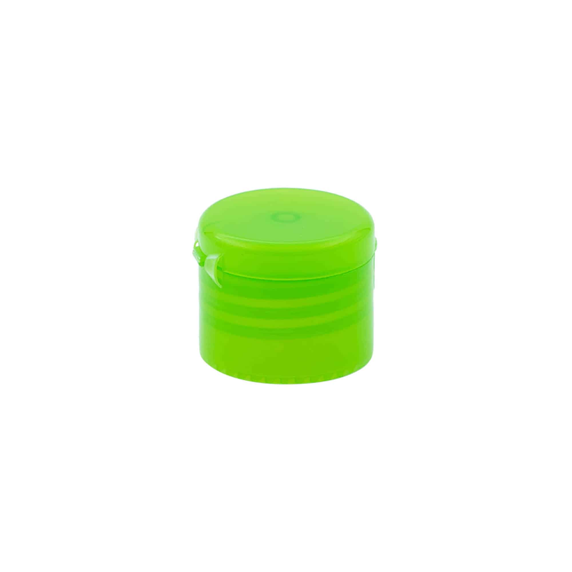 Bougage à vis à charnière rabattable, plastique PP, vert, pour bouchage: 24/410 Bougage à vis à charnière rabattable, plastique PP, vert, pour bouchage: 24/410