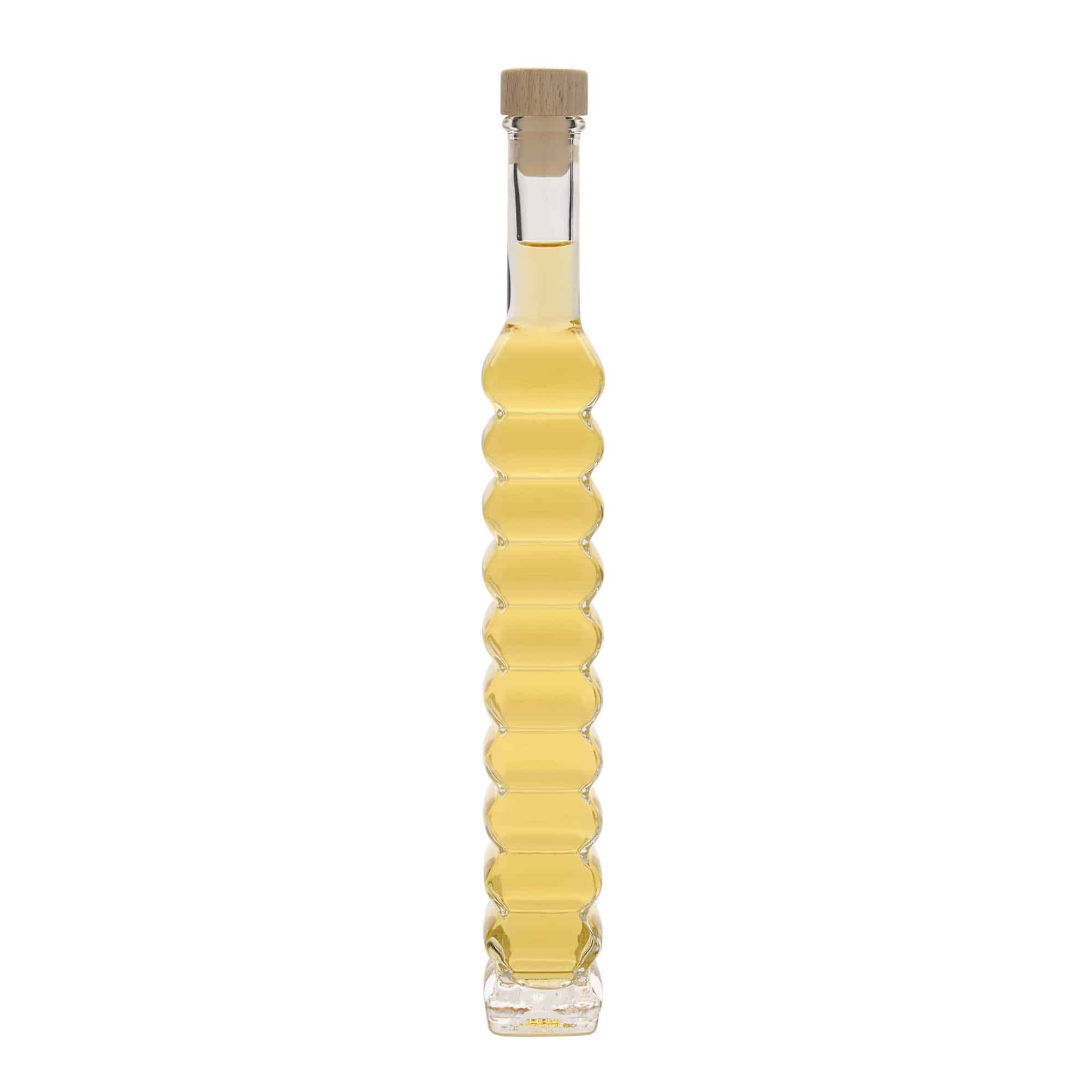 Bouteille en verre 200 ml « Roma », carrée, ouverture : bouchon en liège