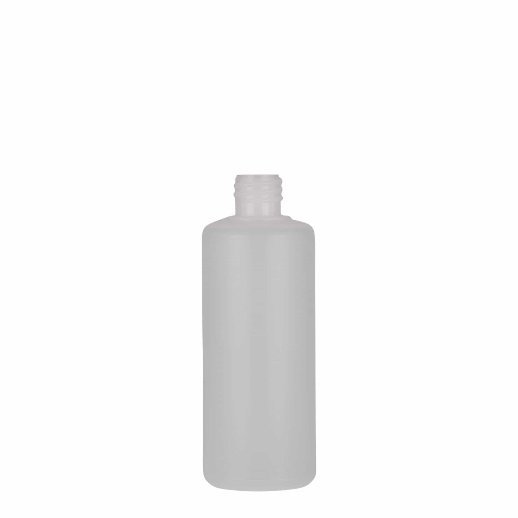 Flacon rond de 100 ml, plastique PE, naturel, ouverture : bouchon à vis
