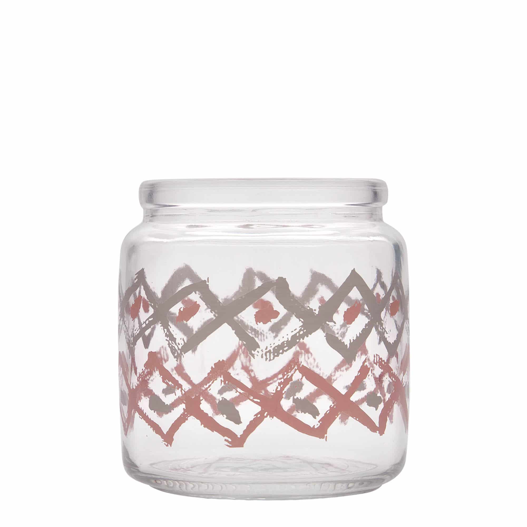 Pot rond 750 ml 'Giara', motif : manolibera rosa, bouchage: bouchon Pot rond 750 ml 'Giara', motif : manolibera rosa, bouchage: bouchon