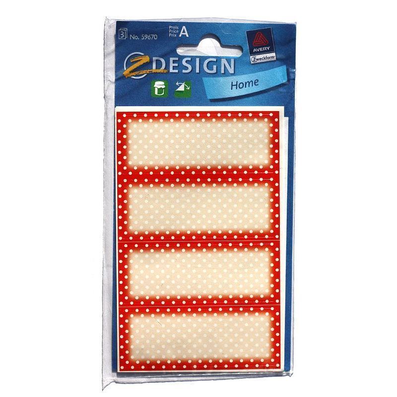 Étiquettes usage spécial 'Points rouges', rectangulaire, papier, rouge