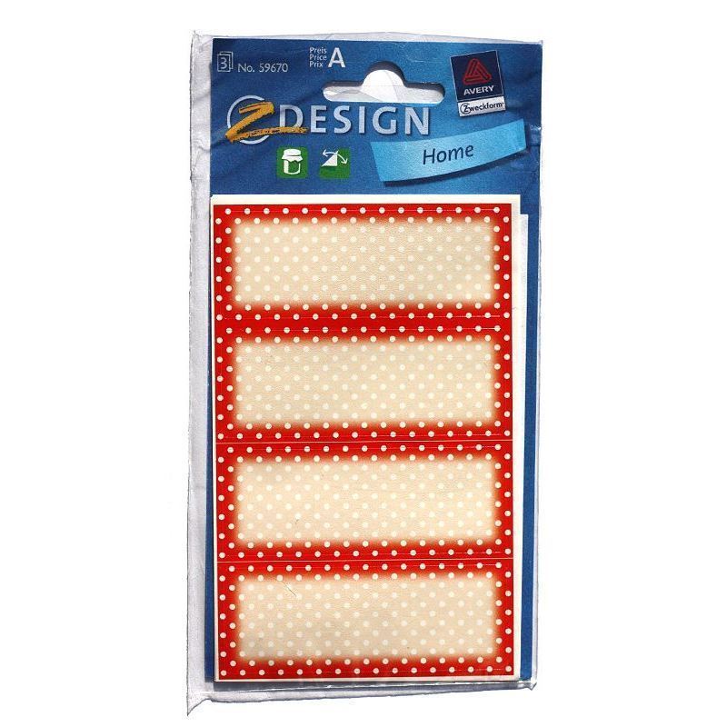 Étiquettes Zweckform « Red Dots », rectangulaires, papier, rouges