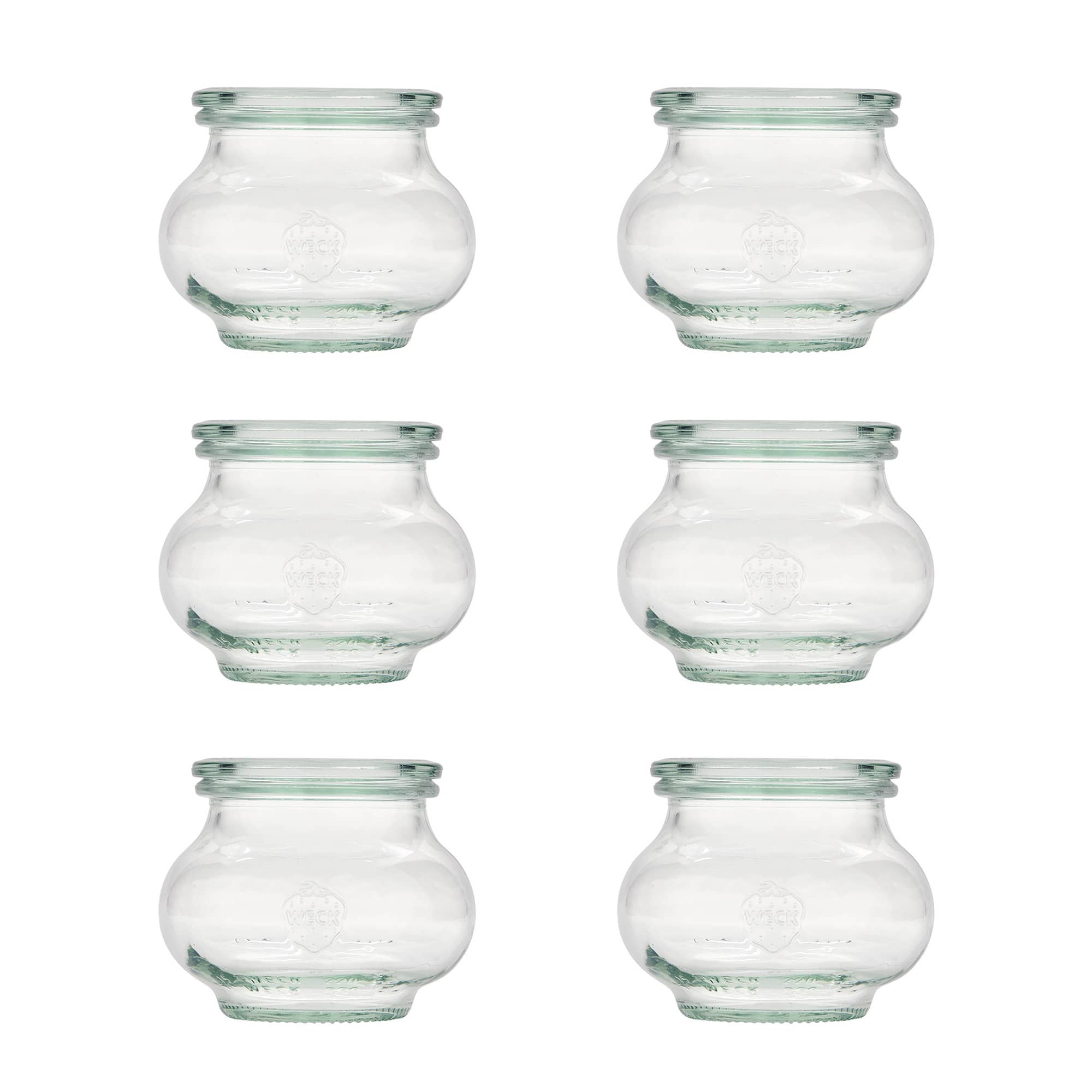 6x 220 ml bocal décoratif WECK avec couvercle en verre RR 60