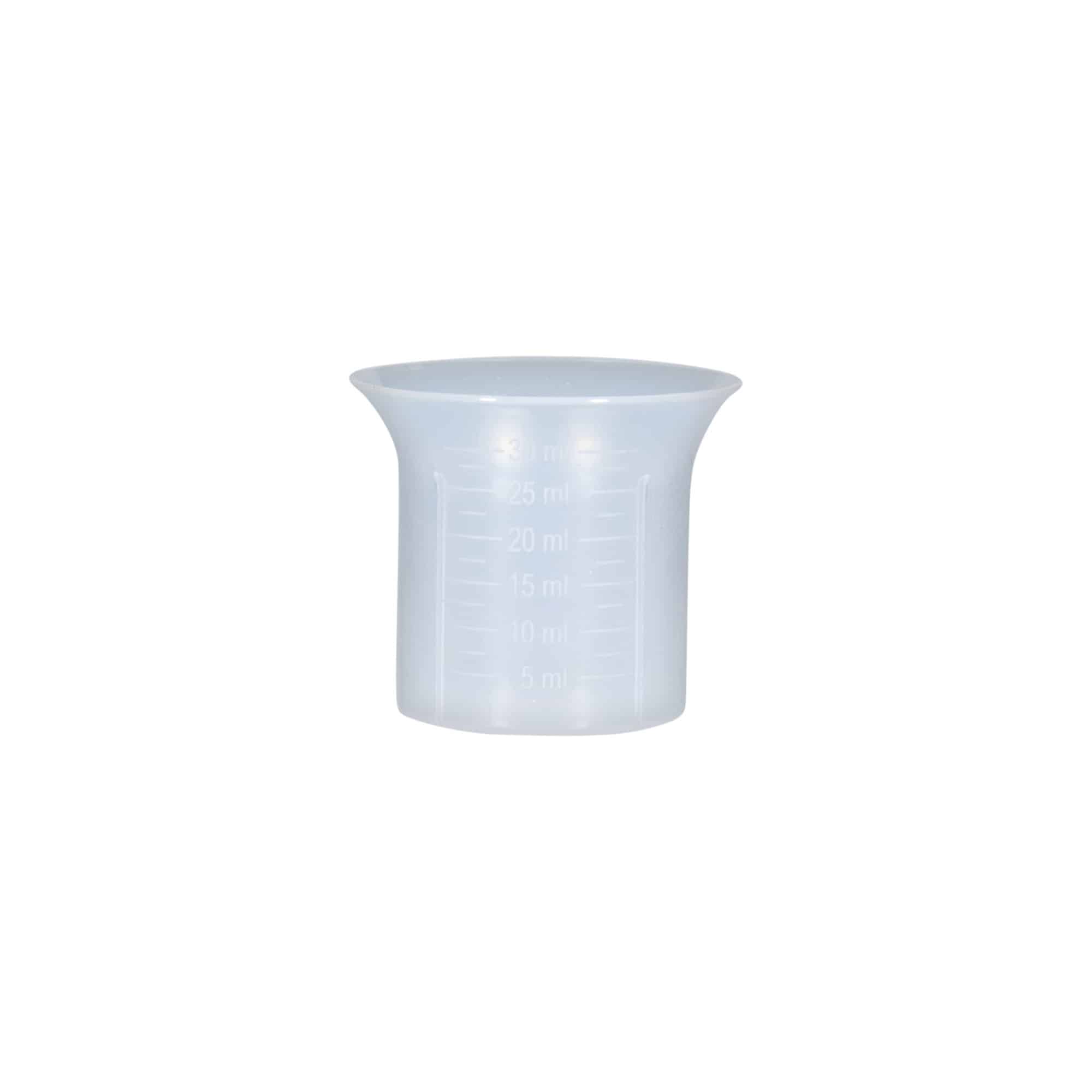 Verre doseur 5-30 ml, plastique PP