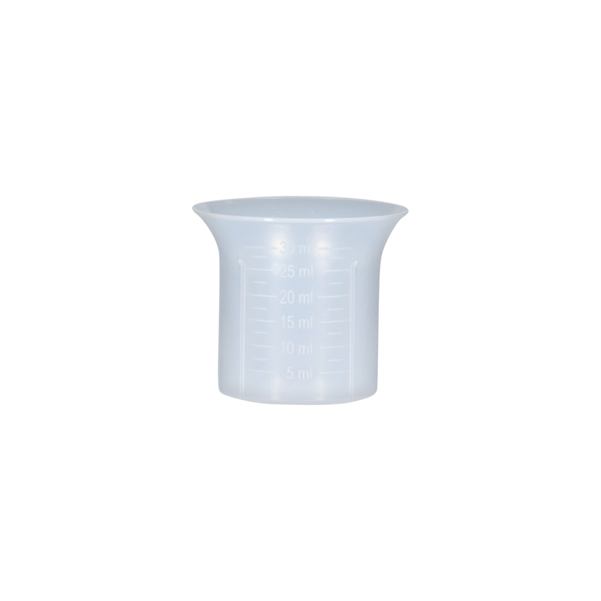 Verre doseur 5-30 ml, plastique PP