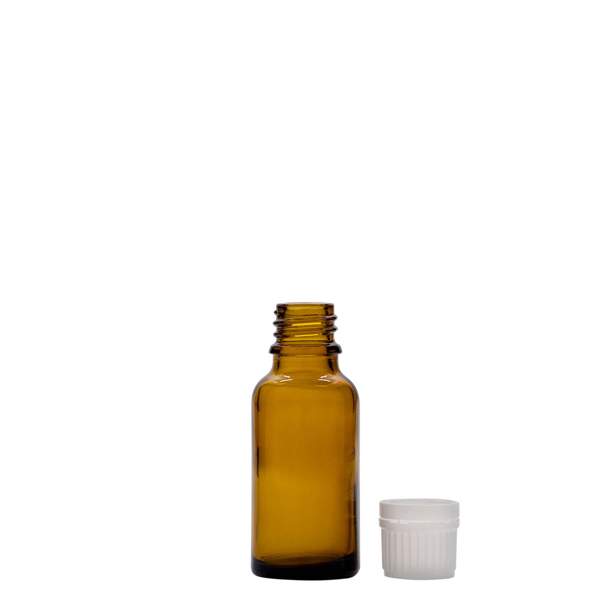 Flacon médical 20 ml, verre brun, ouverture : DIN 18 Flacon médical 20 ml, verre brun, ouverture : DIN 18