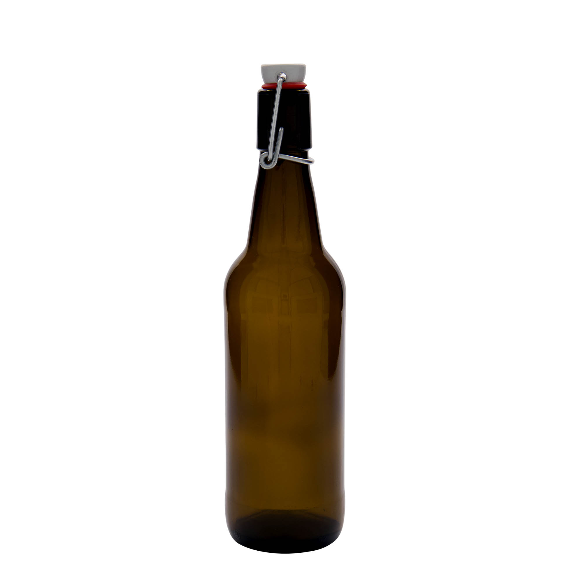 Bouteille de bière 500 ml, verre, brun, ouverture : fermeture à bascule