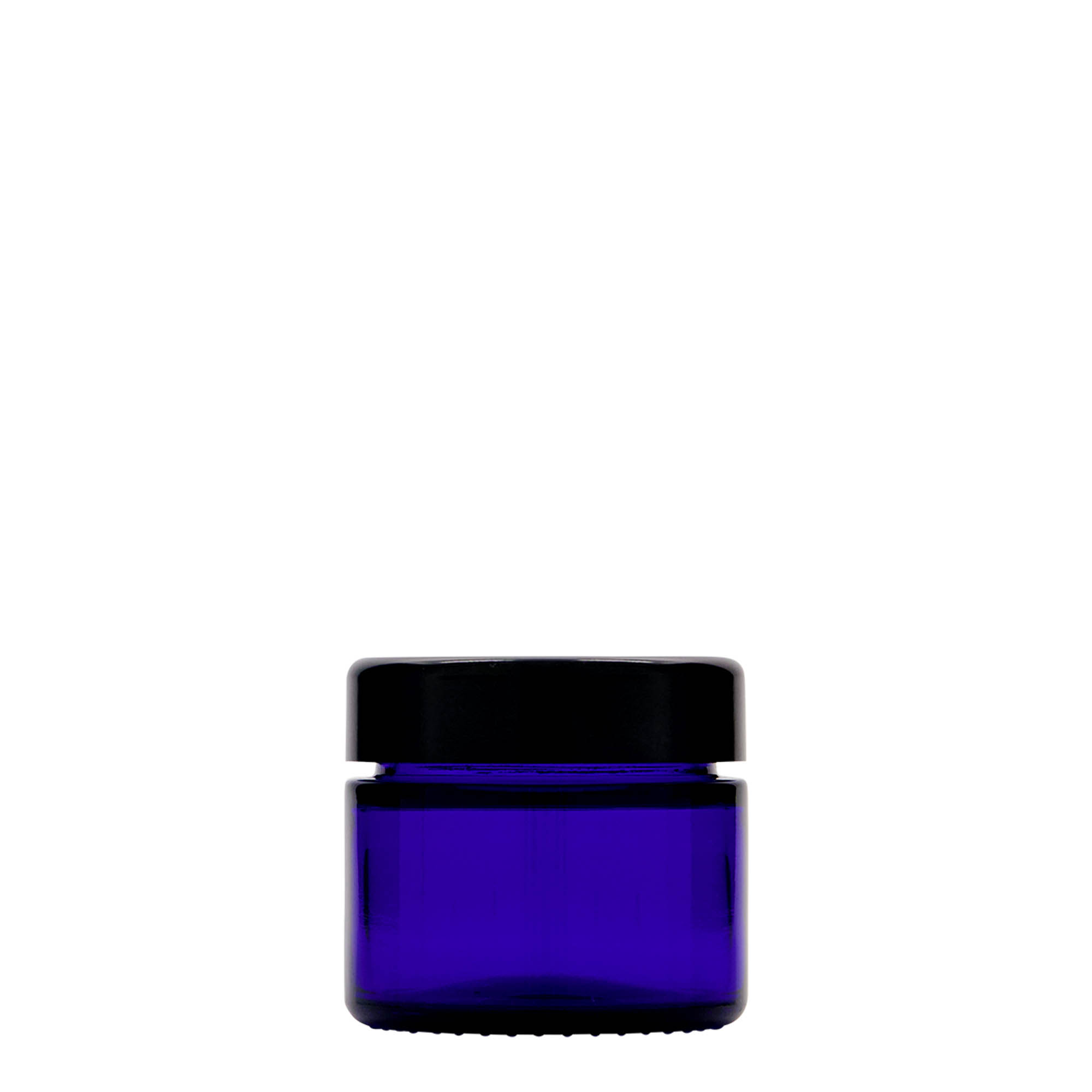 Pot de 50 ml 'Blue Edition', verre, bleu royal, ouverture : bouchon à vis Pot de 50 ml 'Blue Edition', verre, bleu royal, ouverture : bouchon à vis