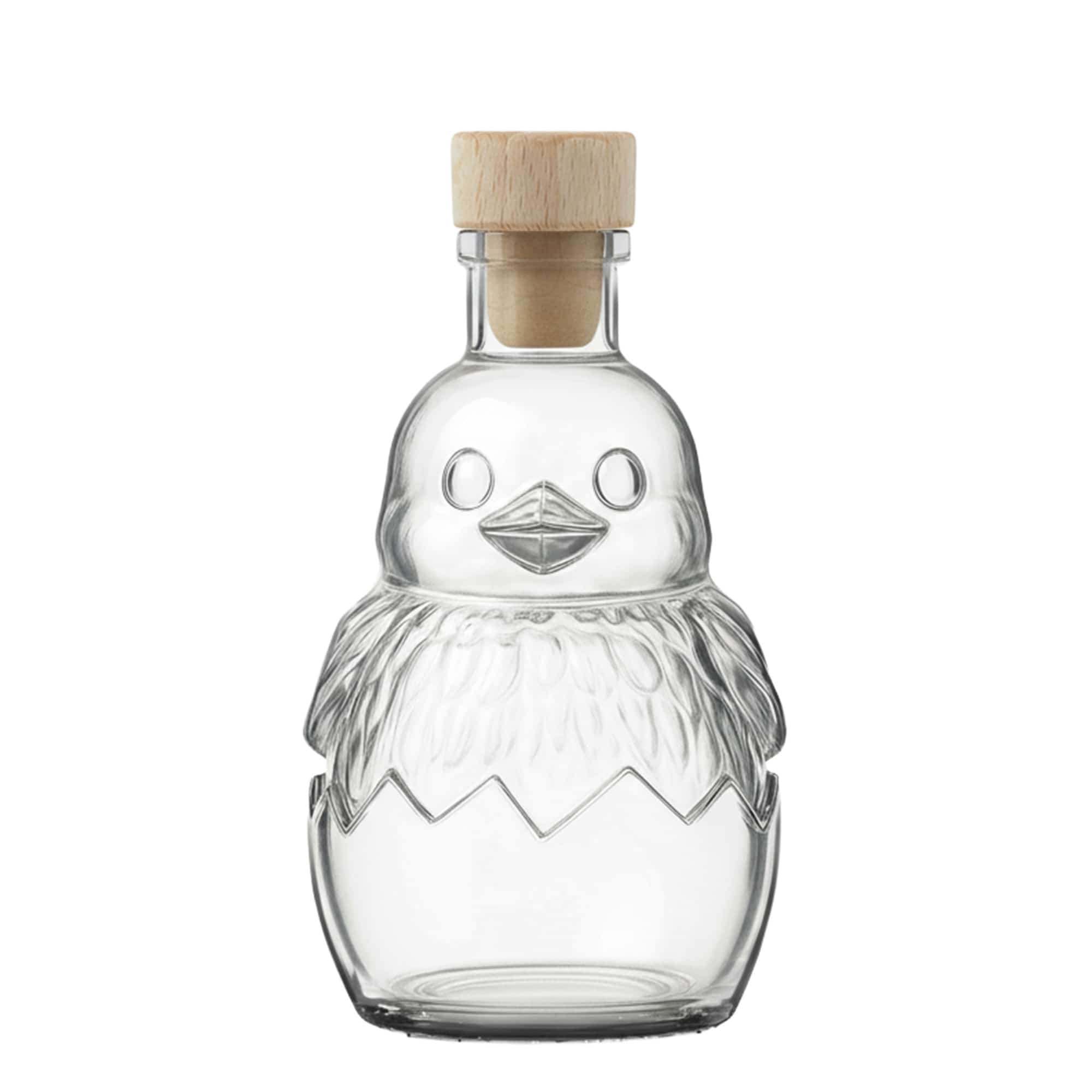 Flacon en verre 200 ml « Poussin », ouverture : bouchon en liège