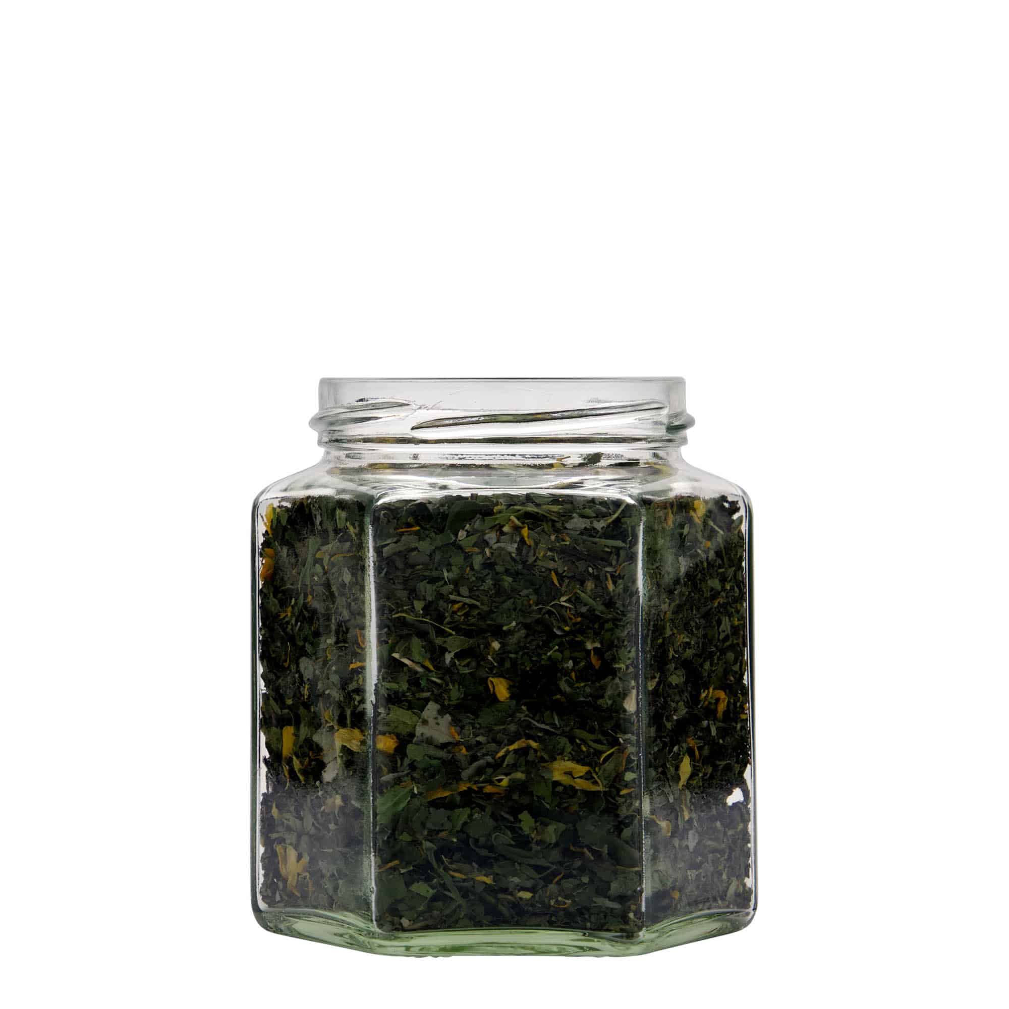 390 ml pot hexagonal, ouverture : twist-off (TO 70)