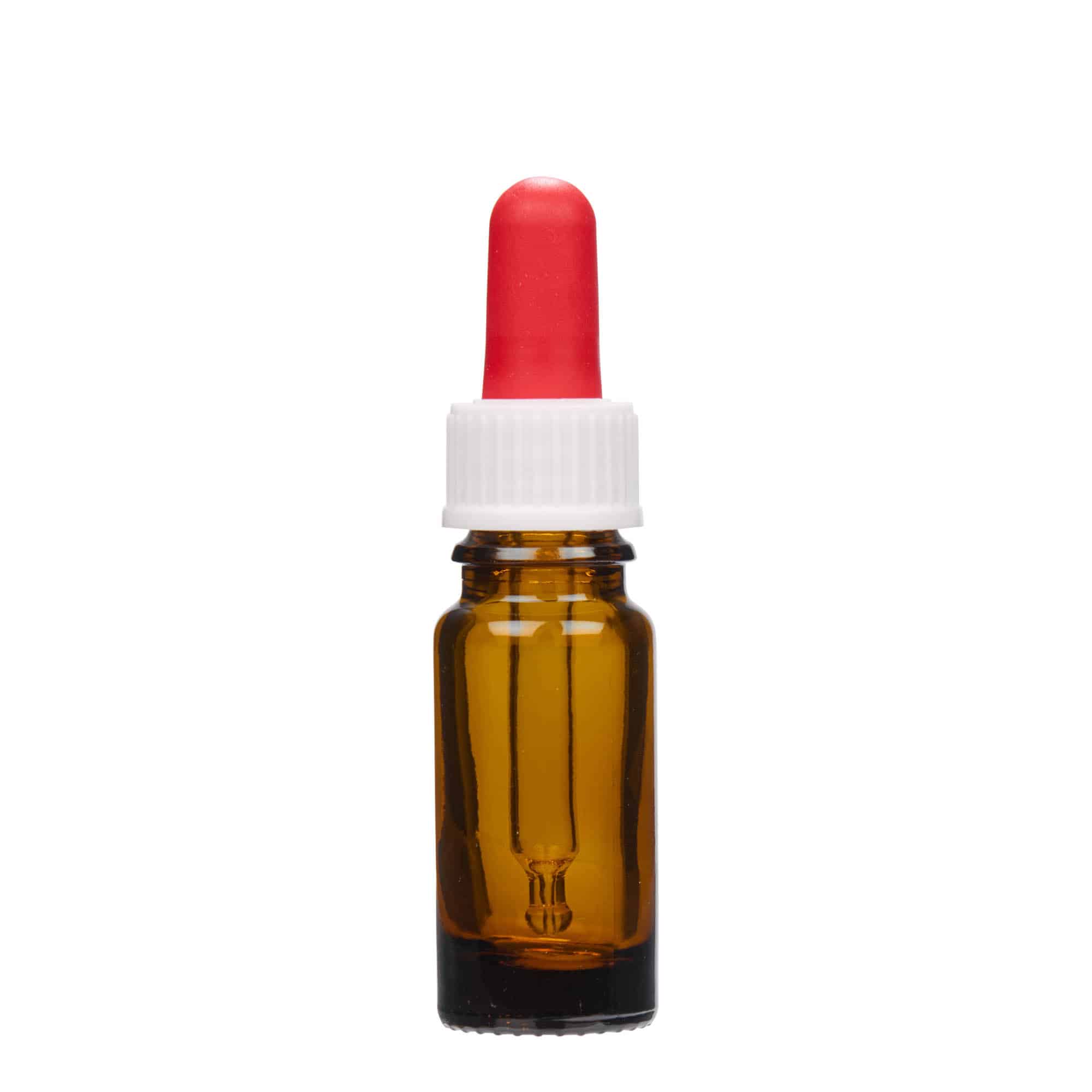 Flacon compte-gouttes médical 10 ml, verre, brun, embouchure : DIN 18