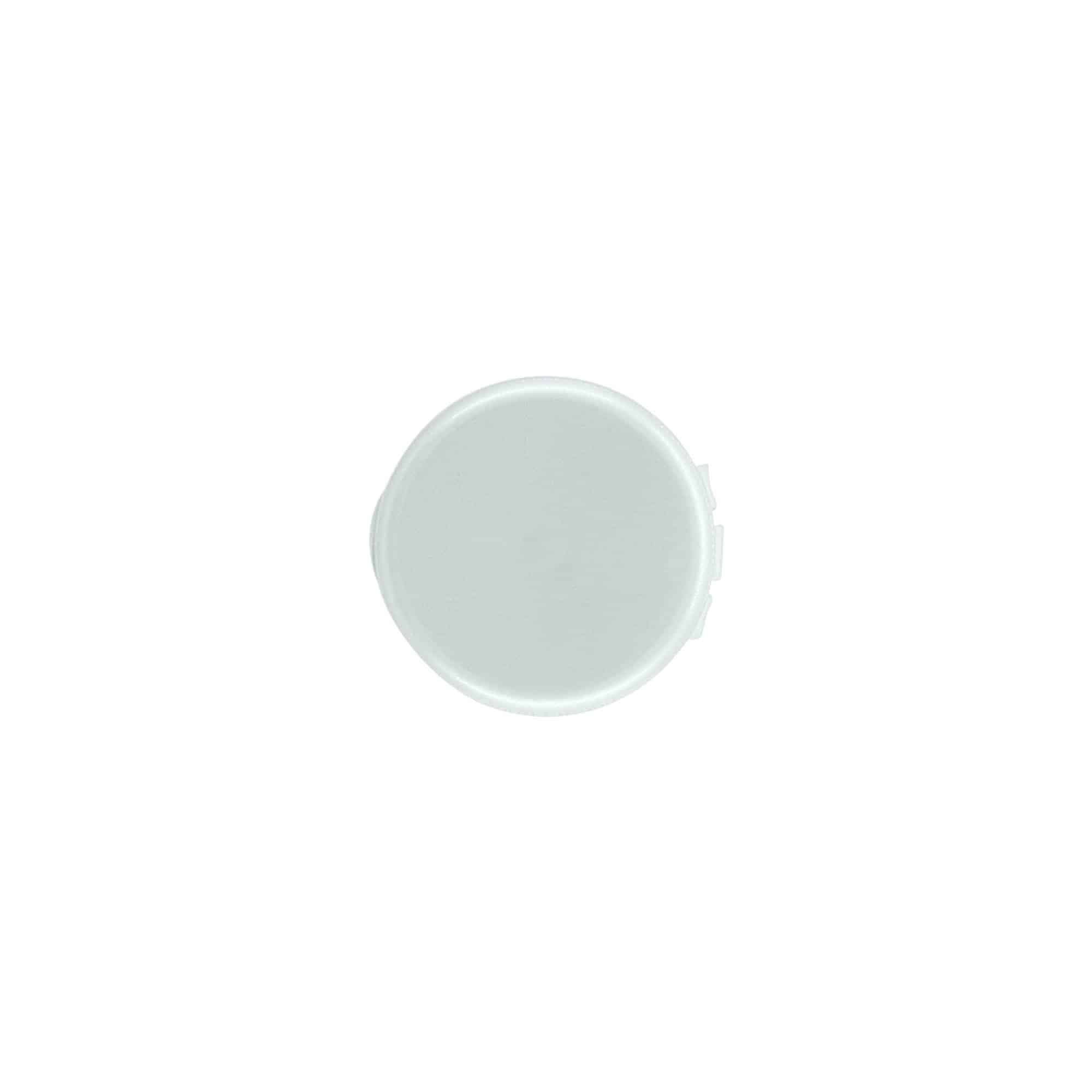 Bougage à vis à charnière rabattable, plastique PP, argenté, pour bouchage: 24/410