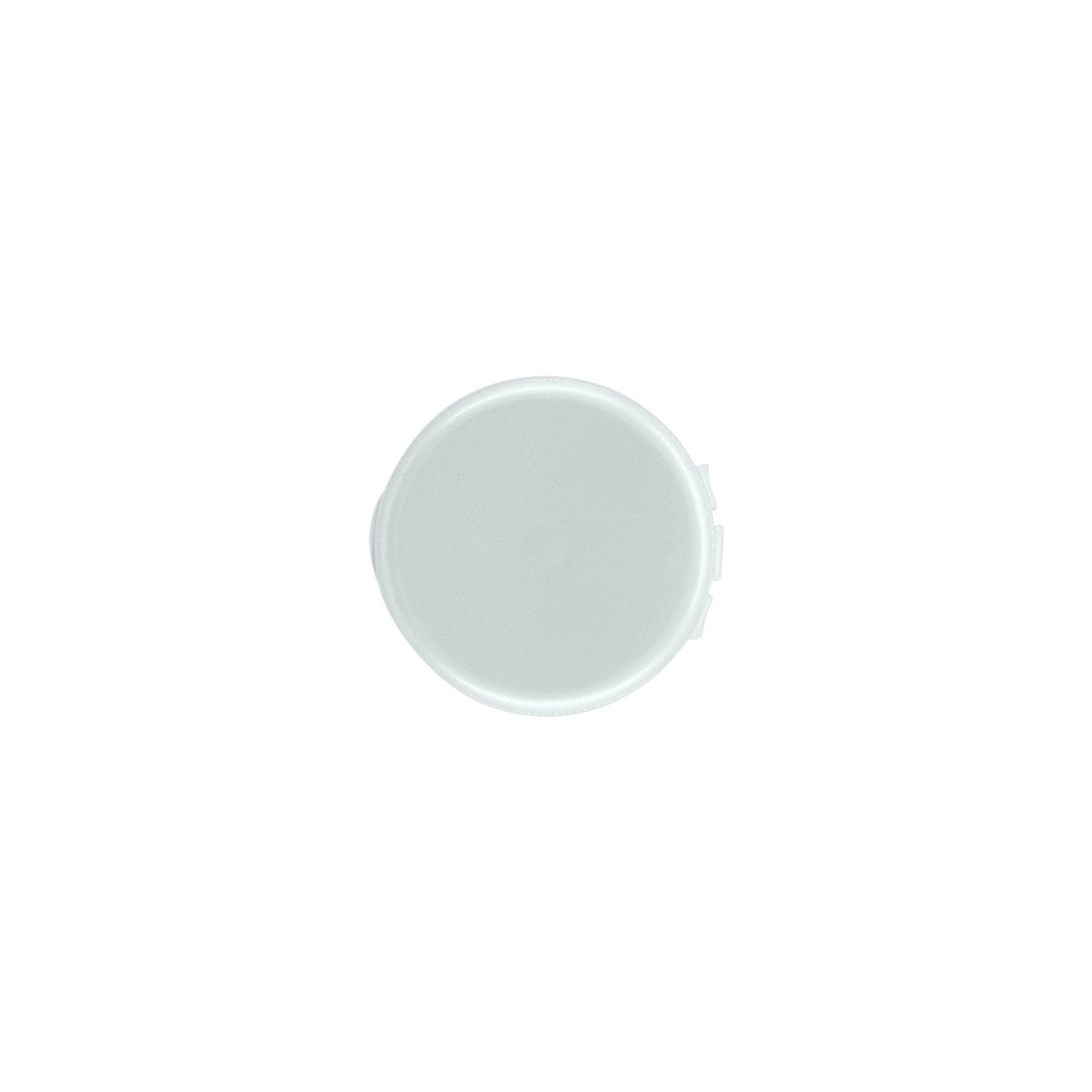 Bouchon à vis avec charnière à bascule, plastique PP, argent, pour ouverture : 24/410 Bouchon à vis avec charnière à bascule, plastique PP, argent, pour ouverture : 24/410