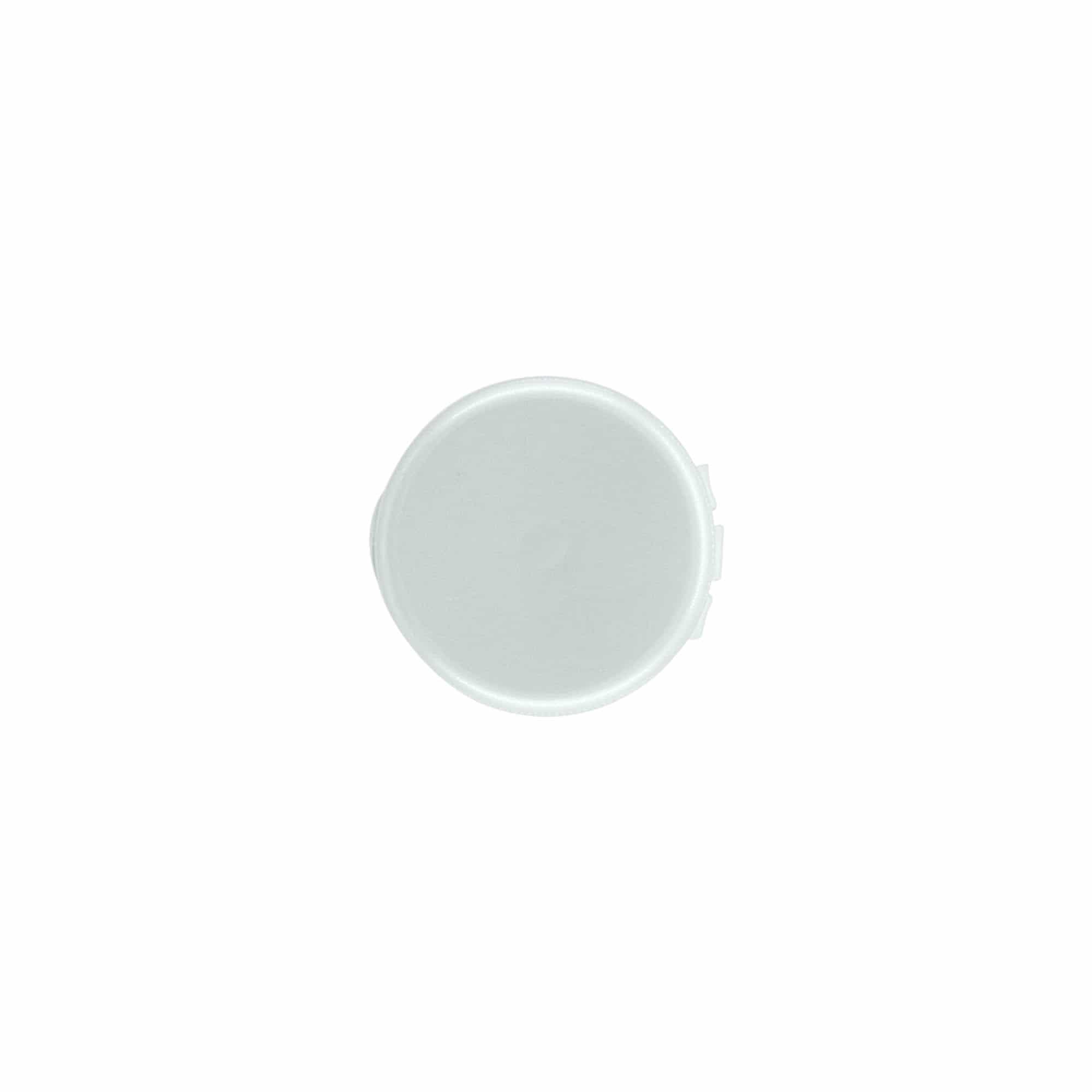 Bouchon à vis avec charnière à bascule, plastique PP, argent, pour ouverture : 24/410