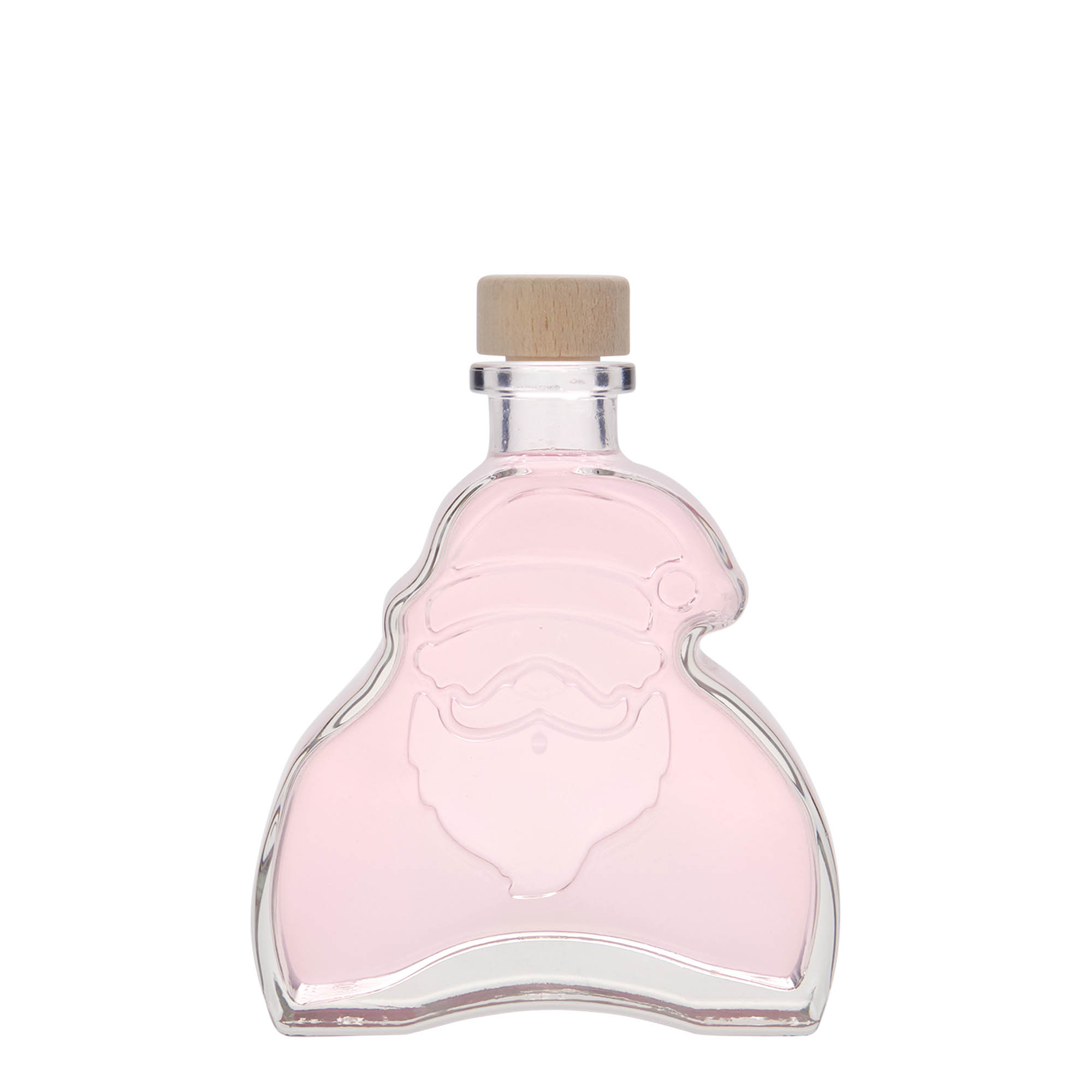 Bouteille en verre de 200 ml « Père Noël », ouverture : bouchon en liège Bouteille en verre de 200 ml « Père Noël », ouverture : bouchon en liège