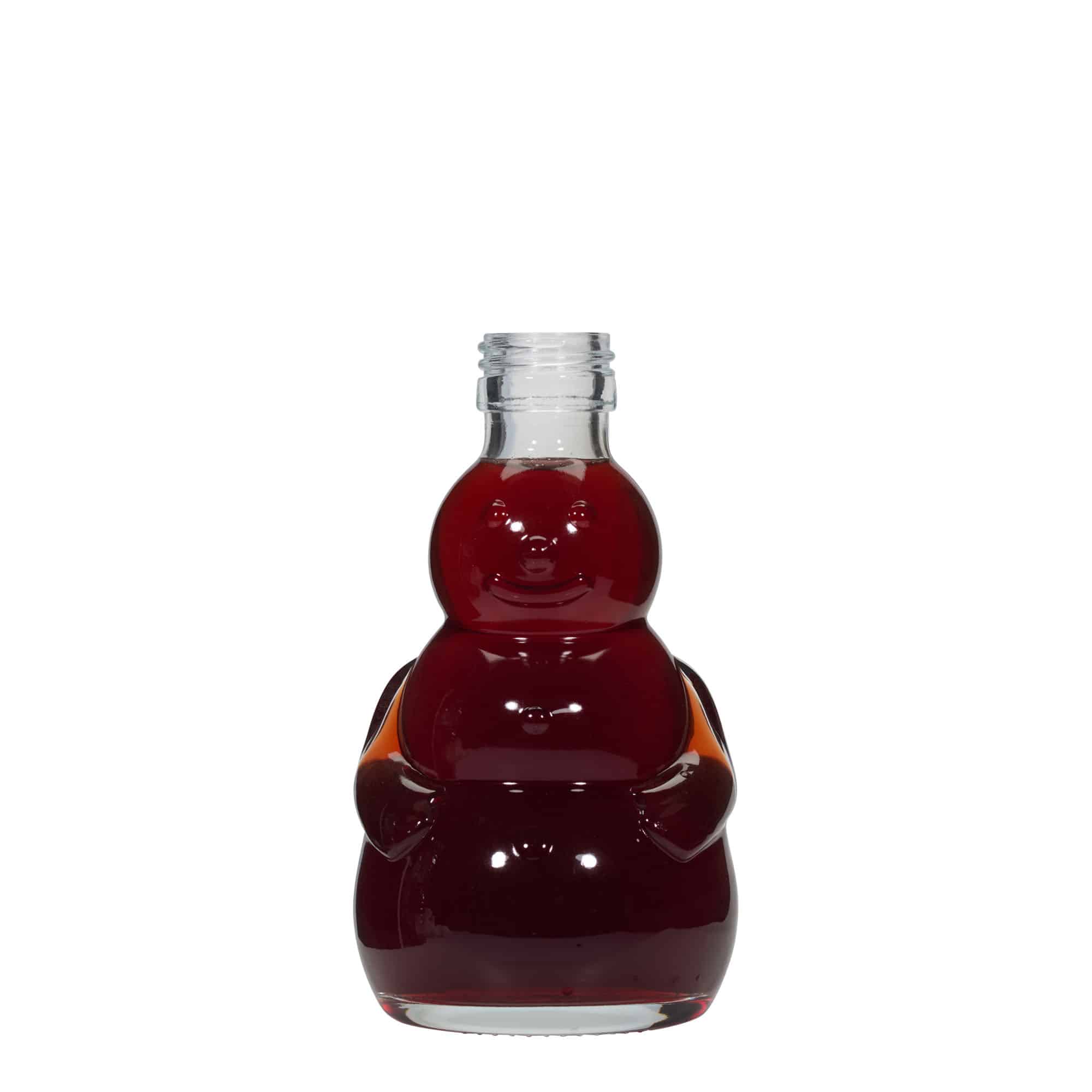 Bouteille en verre de 200 ml 'Bonhomme de neige', bouchage: PP 28