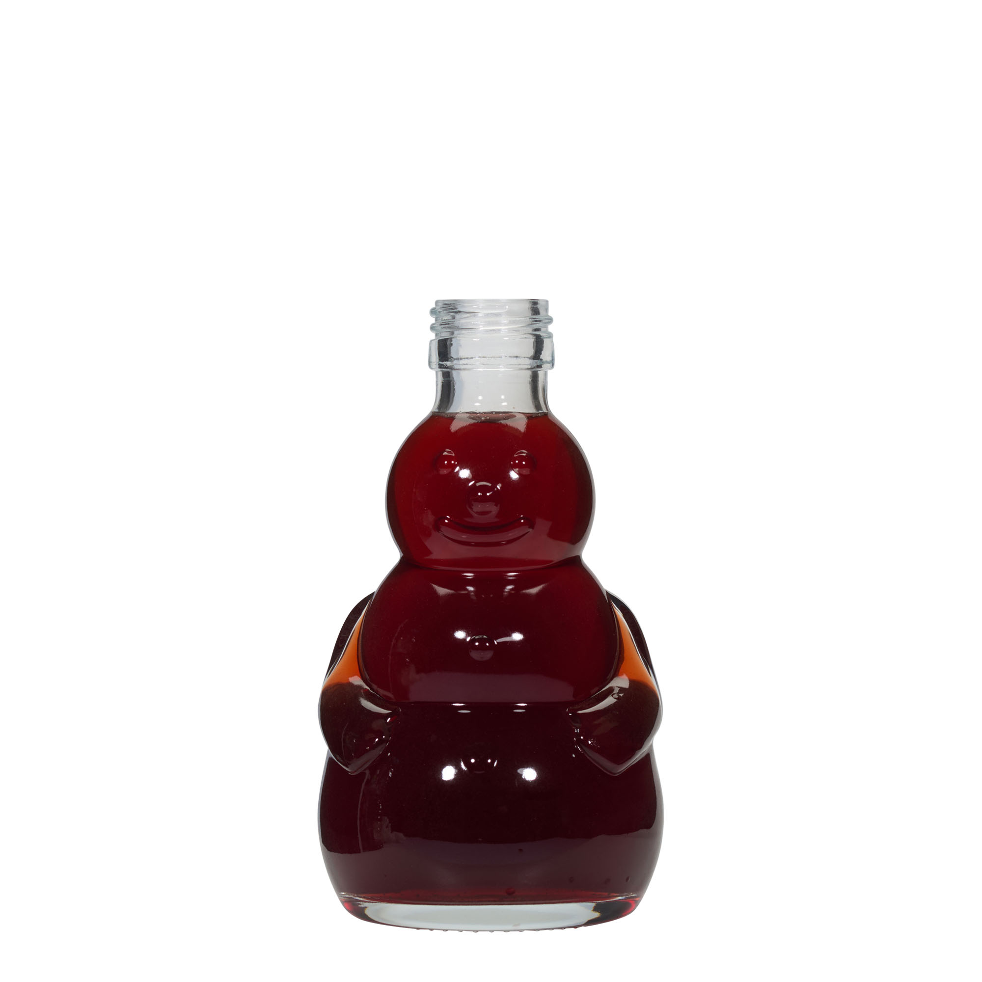 Bouteille en verre 200 ml « Bonhomme de neige », ouverture : PP 28