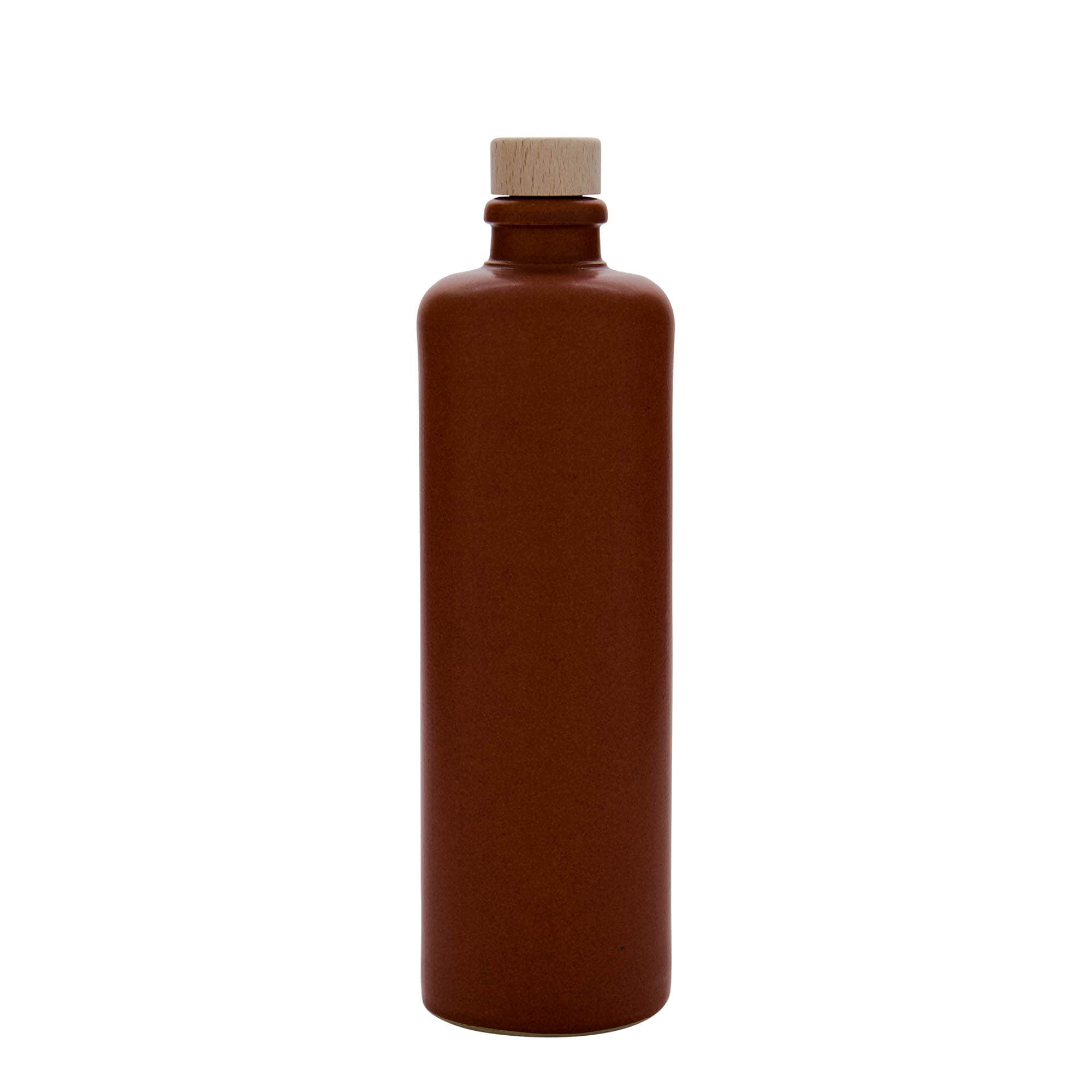 Cruche en grès 500 ml, rouge-brun, ouverture : bouchon en liège