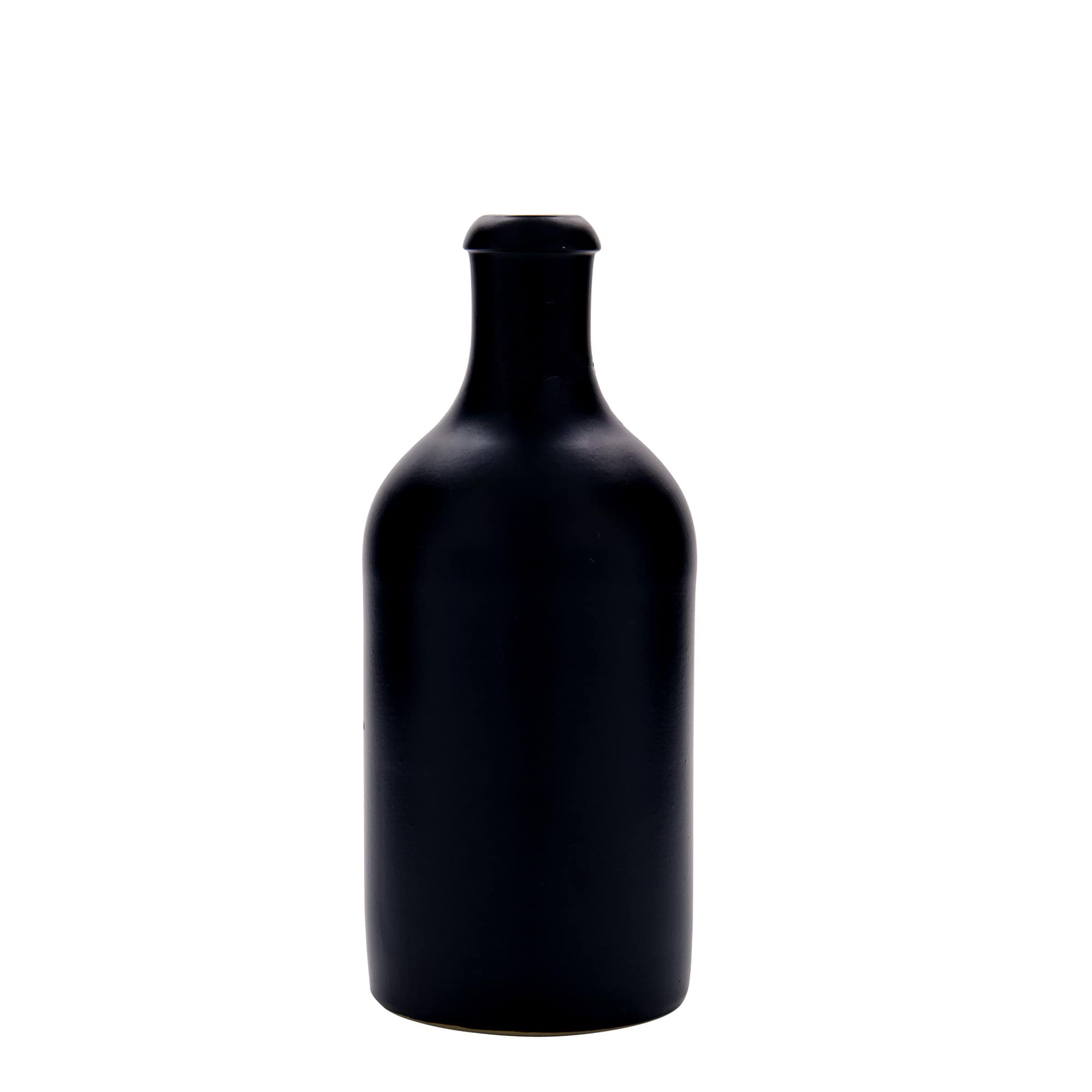 Cruche en terre cuite 500 ml, grès, noir, ouverture : fermeture à levier