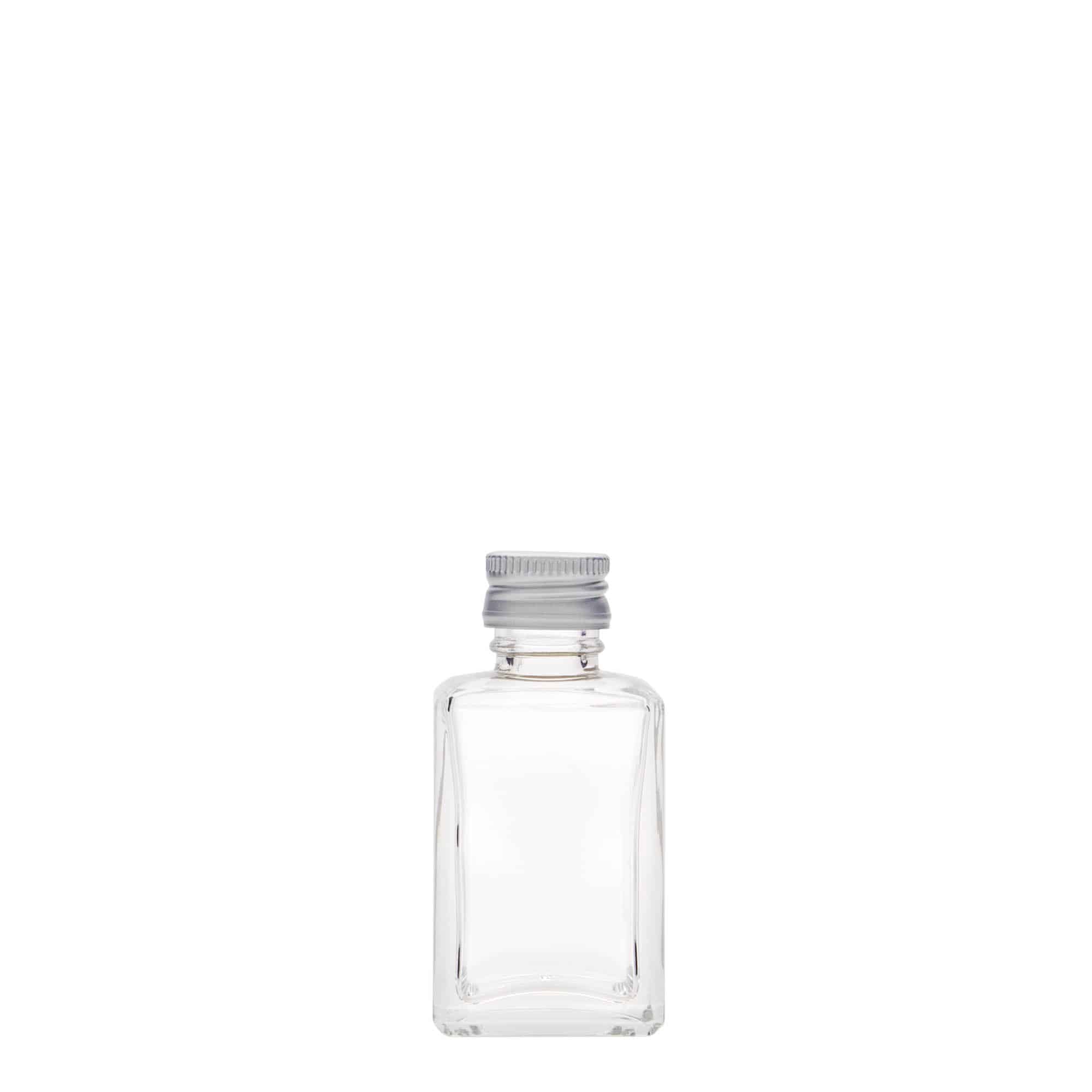 Flacon en verre 30 ml 'Tamme', carré, ouverture : PP 18
