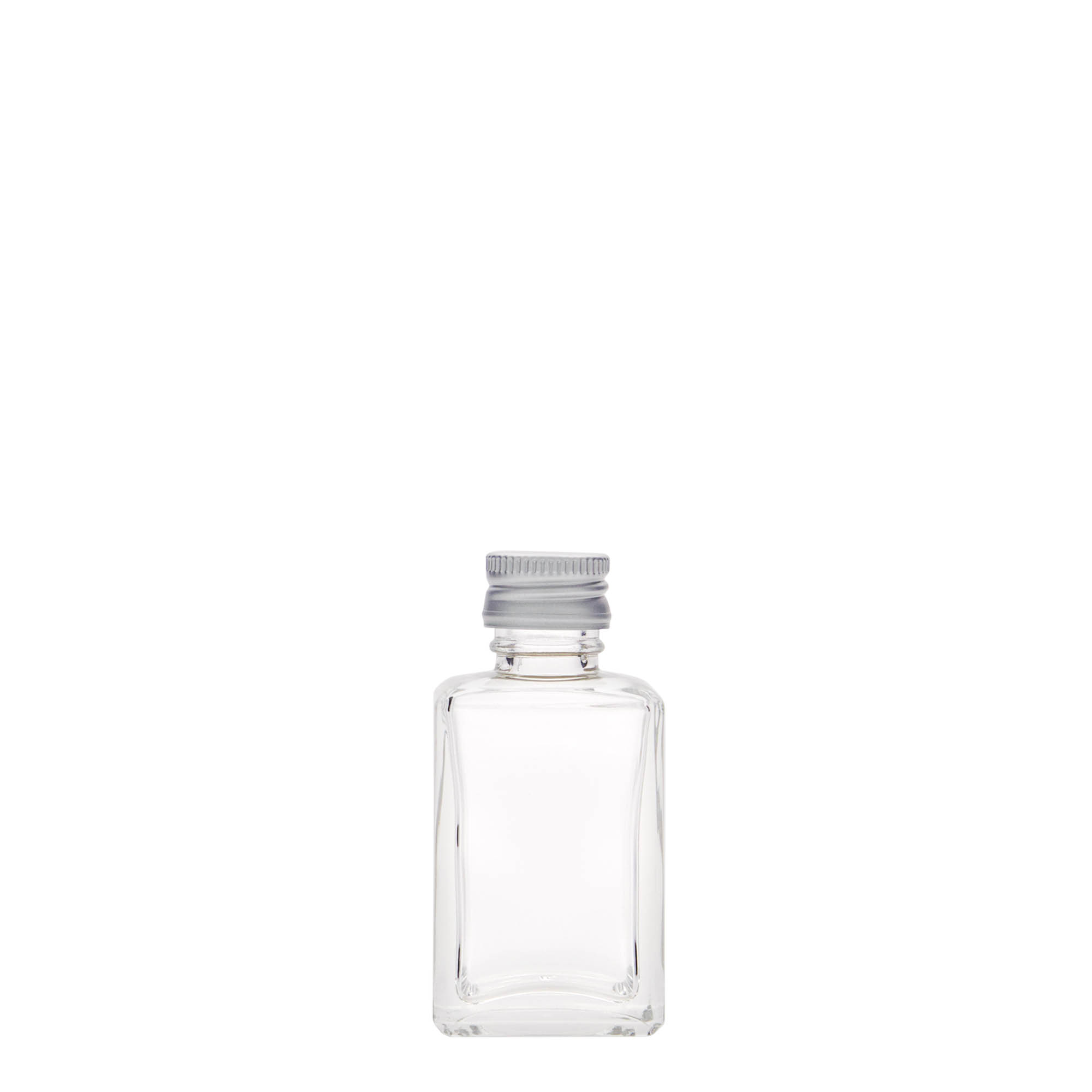 Flacon en verre 30 ml 'Tamme', carré, ouverture : PP 18 Flacon en verre 30 ml 'Tamme', carré, ouverture : PP 18