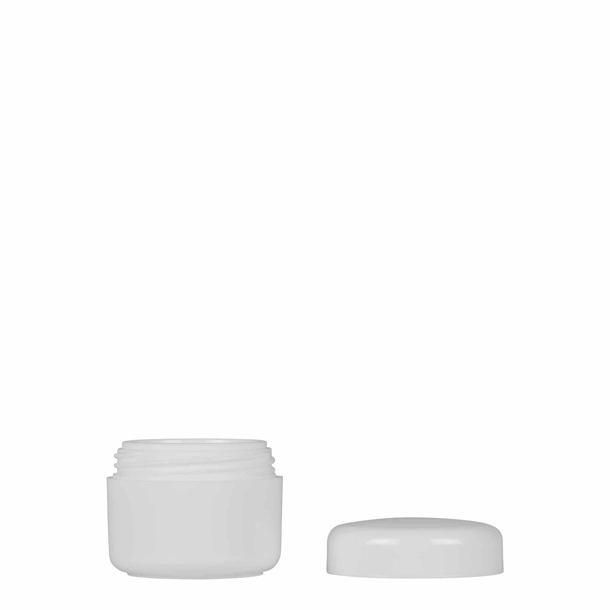 5 ml boîte en plastique 'Bianca', PP, blanche, ouverture : bouchon à vis