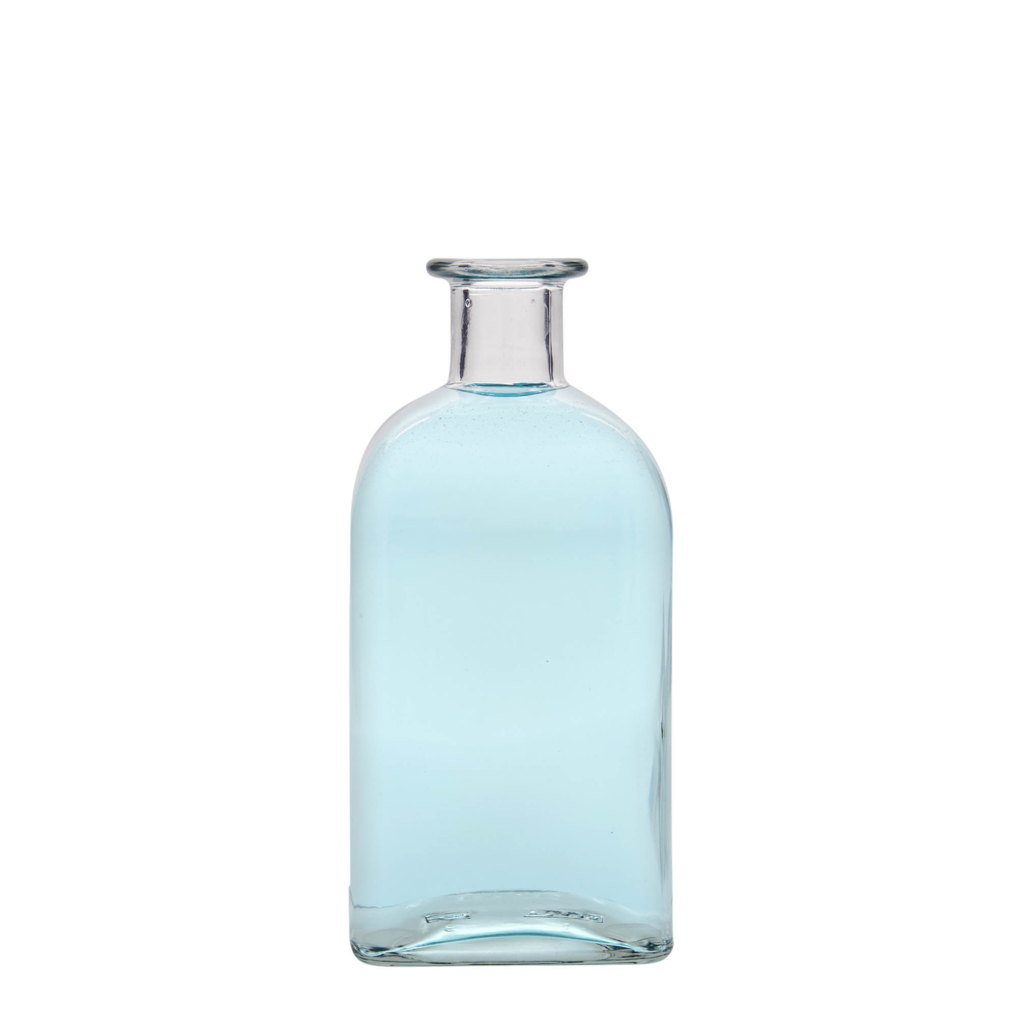 Bouteille en verre 500 ml Apotheker Carré, carrée, ouverture : liège Bouteille en verre 500 ml Apotheker Carré, carrée, ouverture : liège