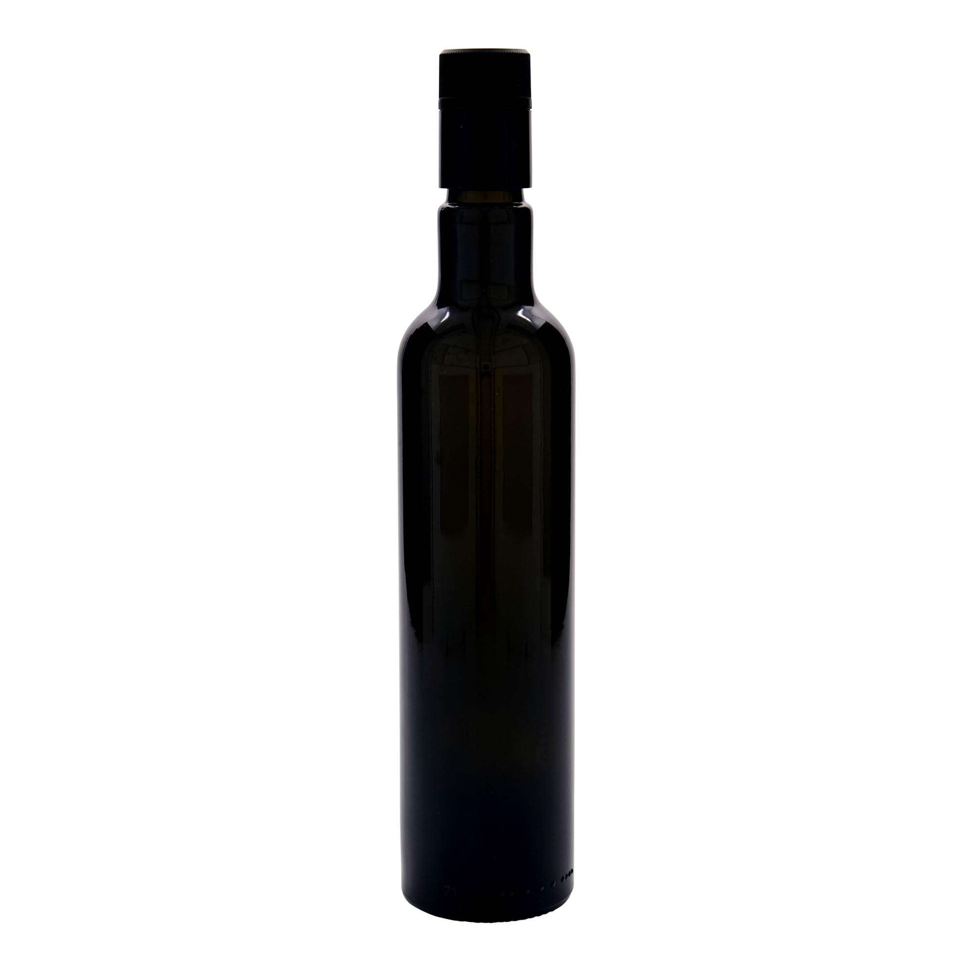 Flacon de vinaigre/huile 500 ml 'Willy New', verre, vert antique, embouchure : DOP