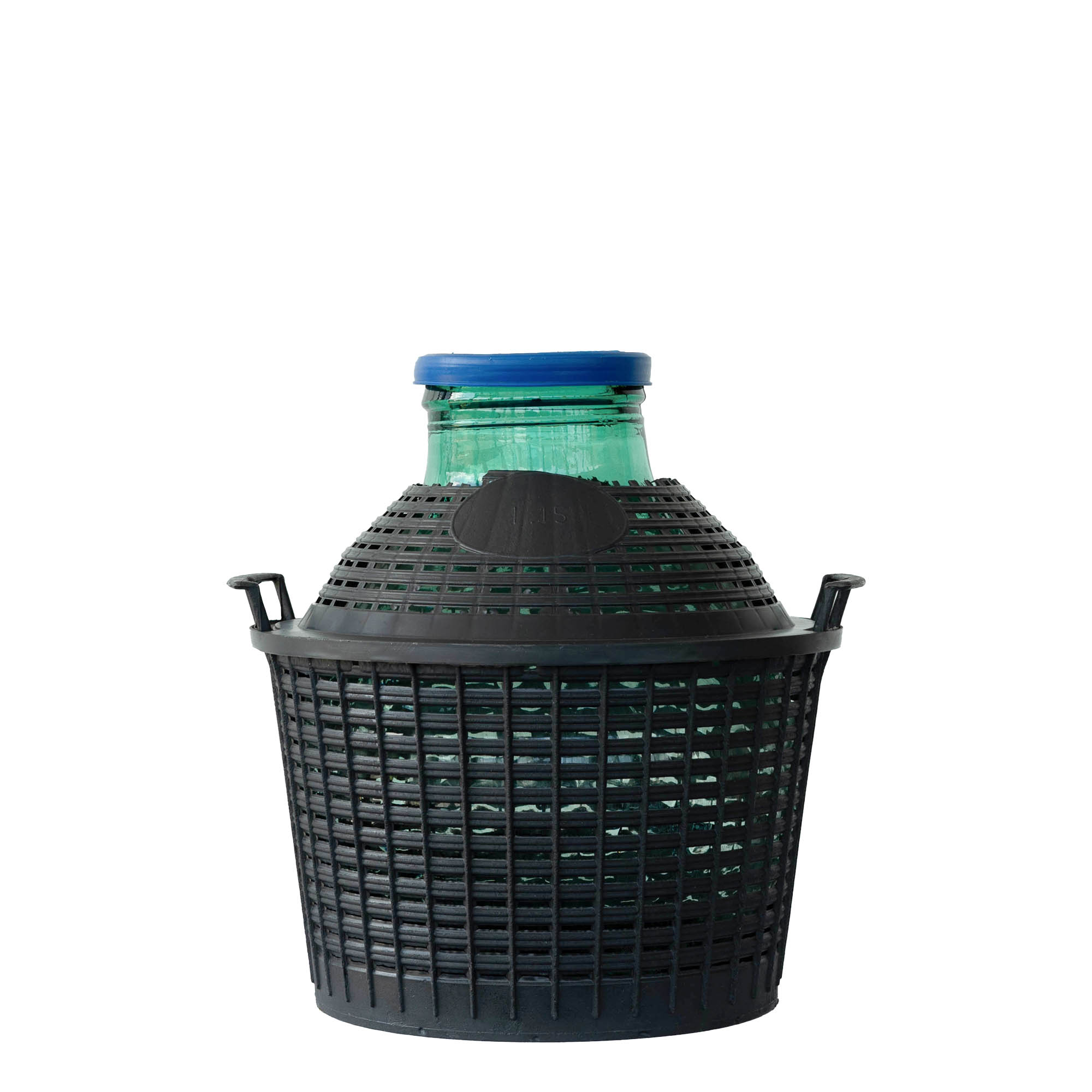 Bouteille ballon 15 l col large, verre, ouverture : couvercle à emboîtement
