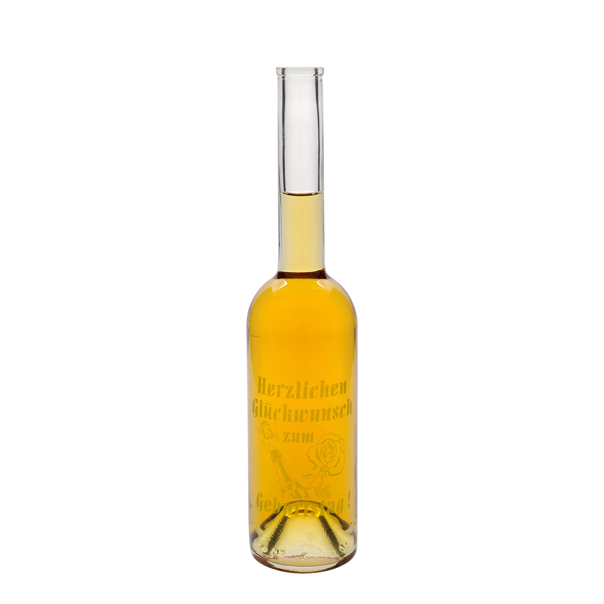 Bouteille en verre 500 ml 'Opera', motif : Apple, bouchage: bouchon