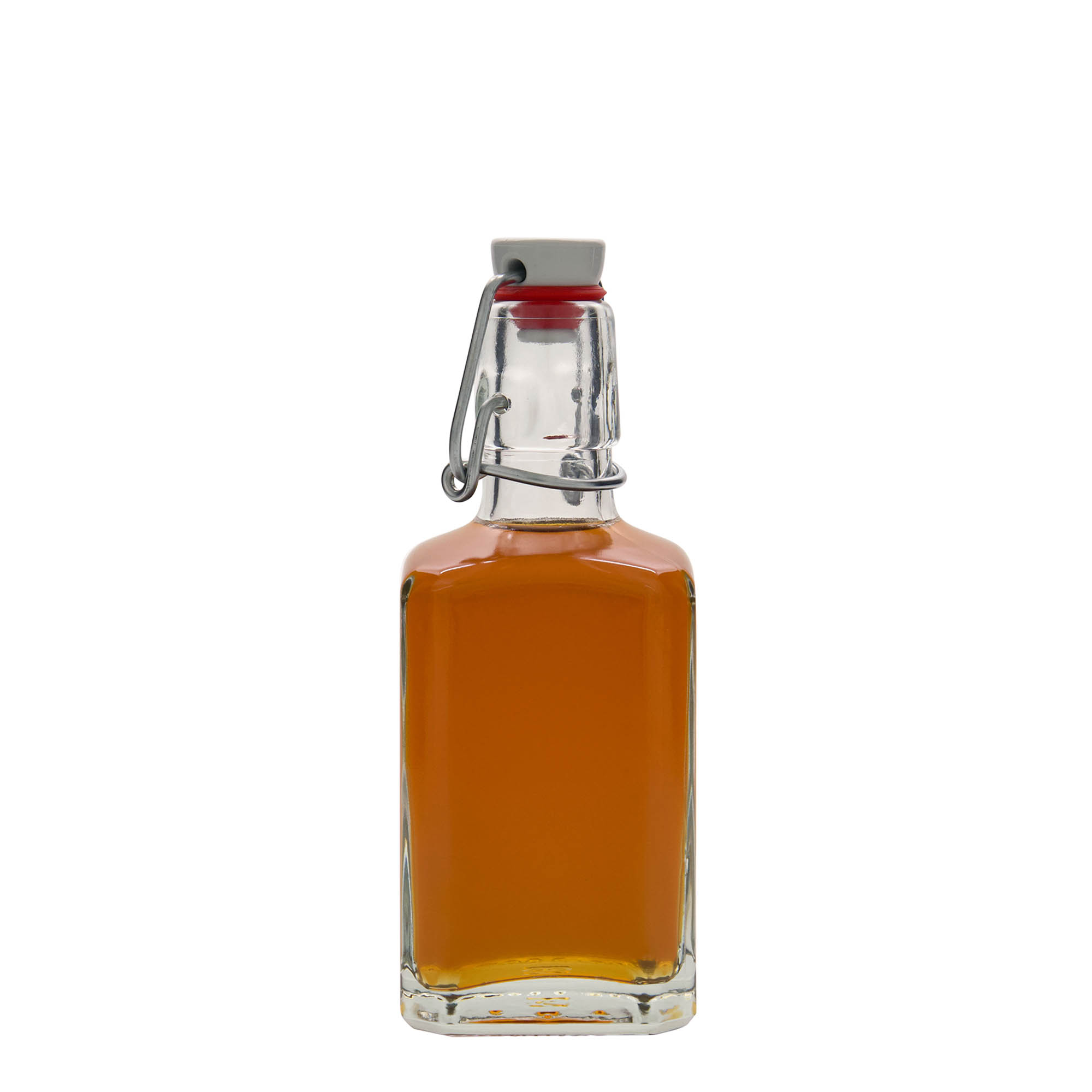 Flacon en verre 250 ml « Rialto », carré, ouverture : fermeture à bascule Flacon en verre 250 ml « Rialto », carré, ouverture : fermeture à bascule