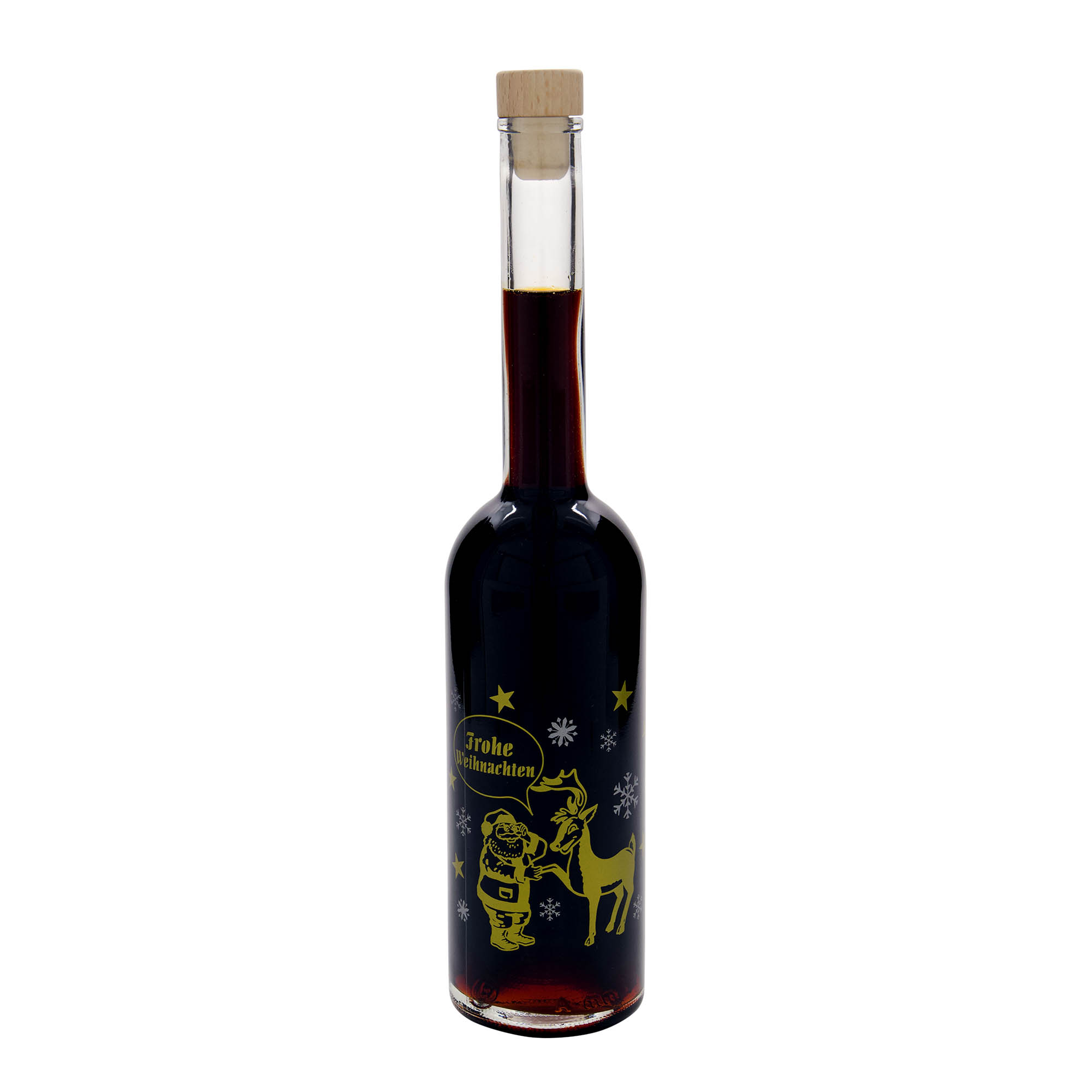 Bouteille en verre 500 ml 'Opera', motif : feu d'artifice, ouverture : bouchon en liège