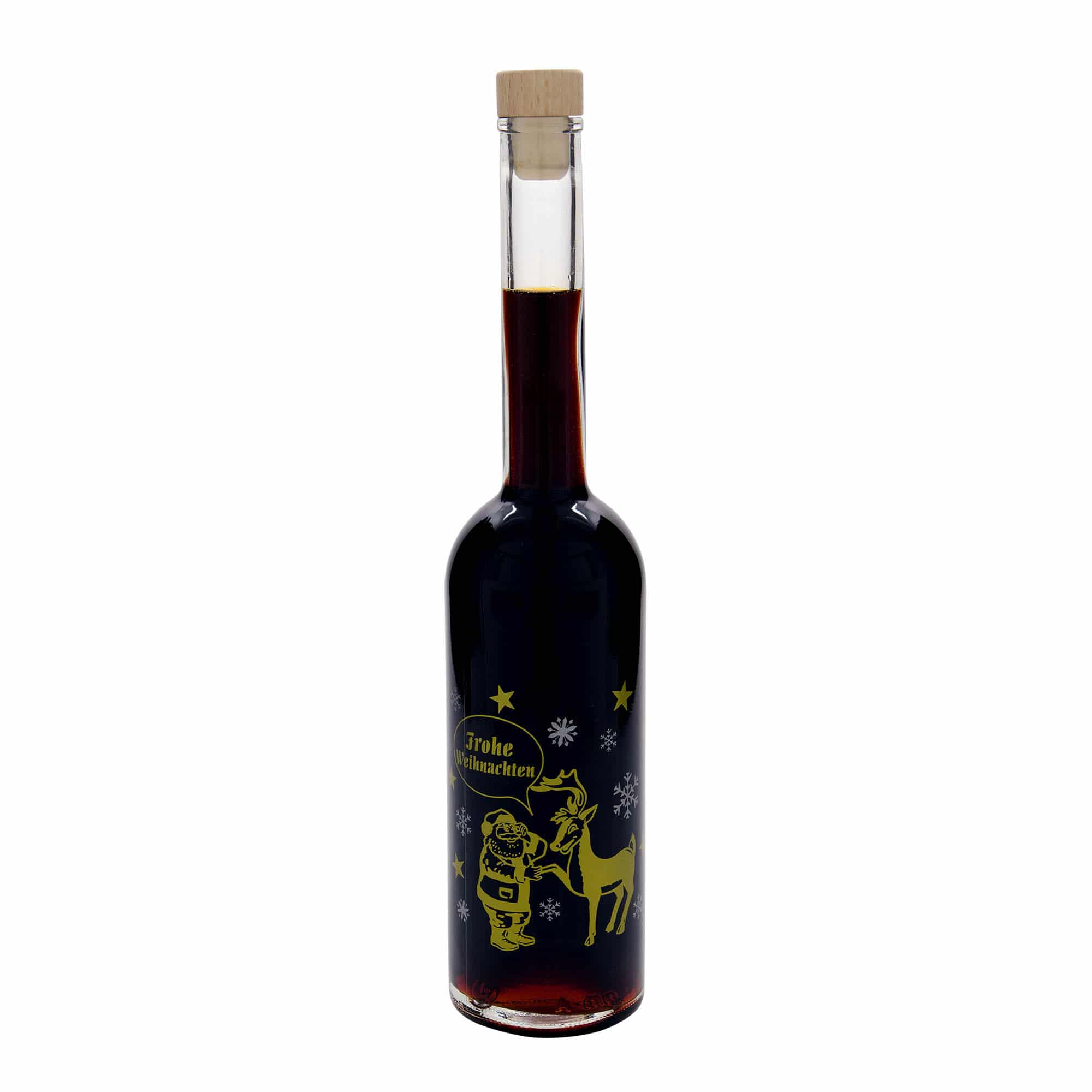 Bouteille en verre 500 ml « Opera », motif : feu d'artifice, ouverture : bouchon en liège