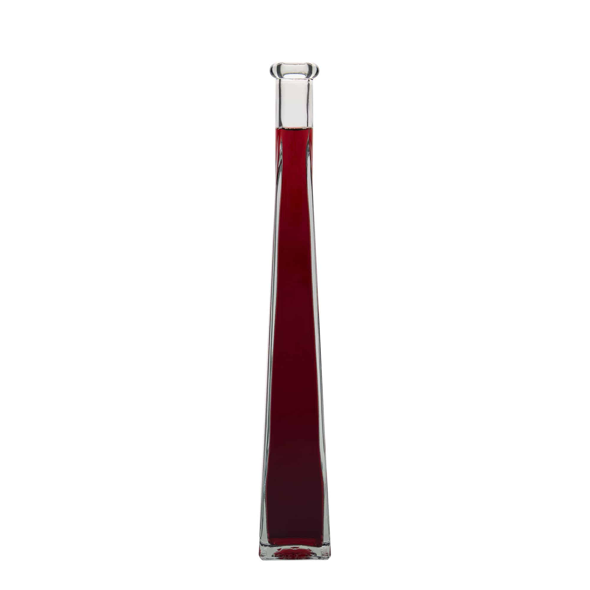 Bouteille en verre 200 ml 'Dama Quadrato', carrée, ouverture : bouchon en liège Bouteille en verre 200 ml 'Dama Quadrato', carrée, ouverture : bouchon en liège