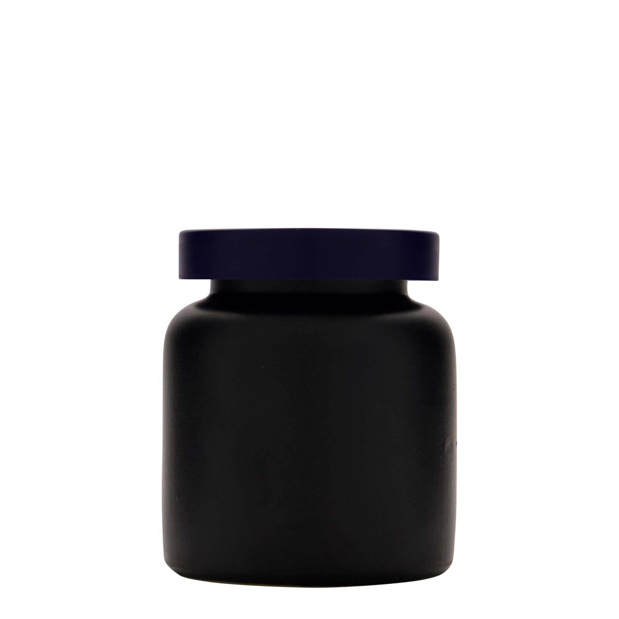 Pot en grès 270 ml, céramique, noir, ouverture : couvercle à emboîtement