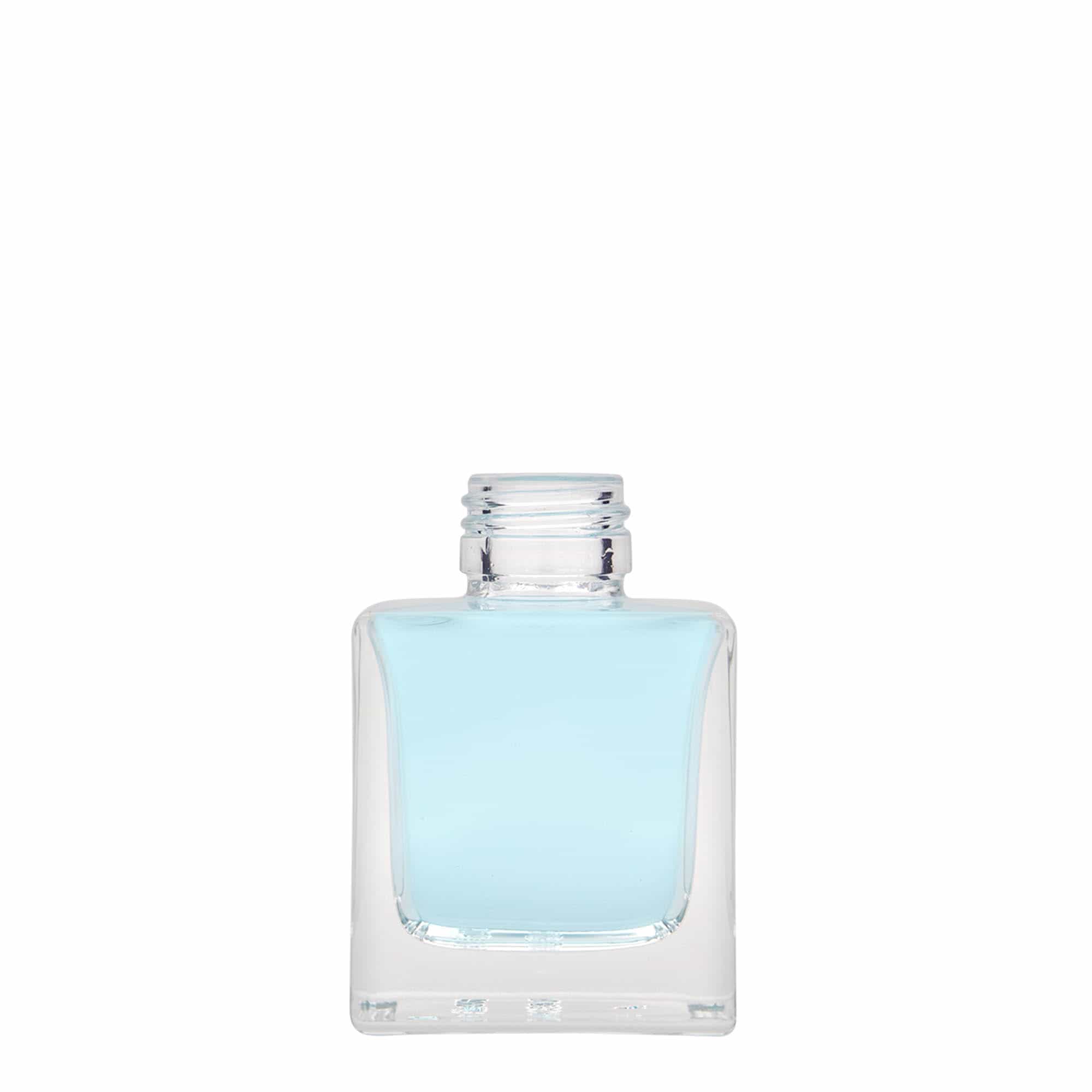 Flacon en verre 100 ml « Cube », carré, ouverture : PP 28
