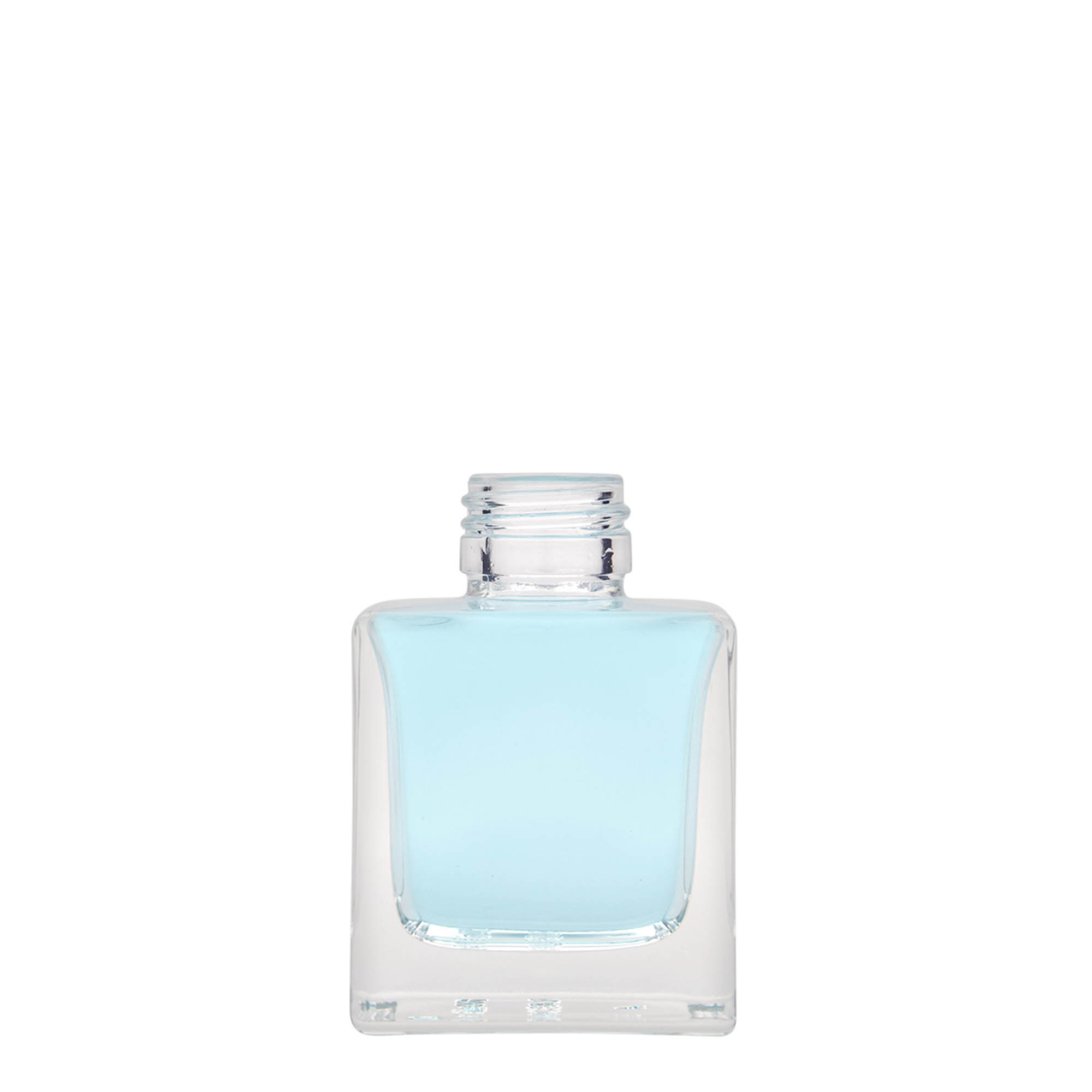 Flacon en verre 100 ml « Cube », carré, ouverture : PP 28
