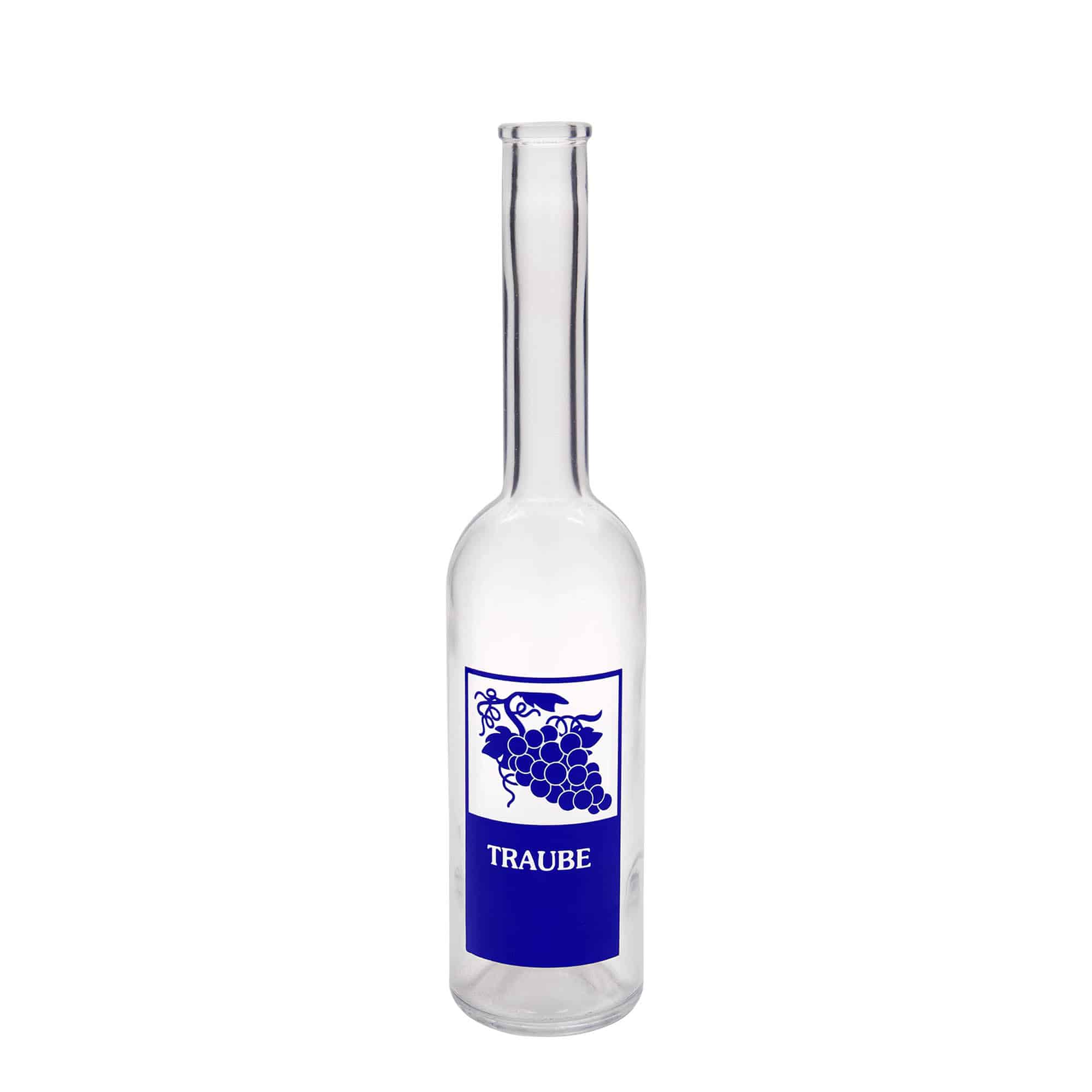 Bouteille en verre 500 ml « Opera », motif : raisin, ouverture : bouchon en liège