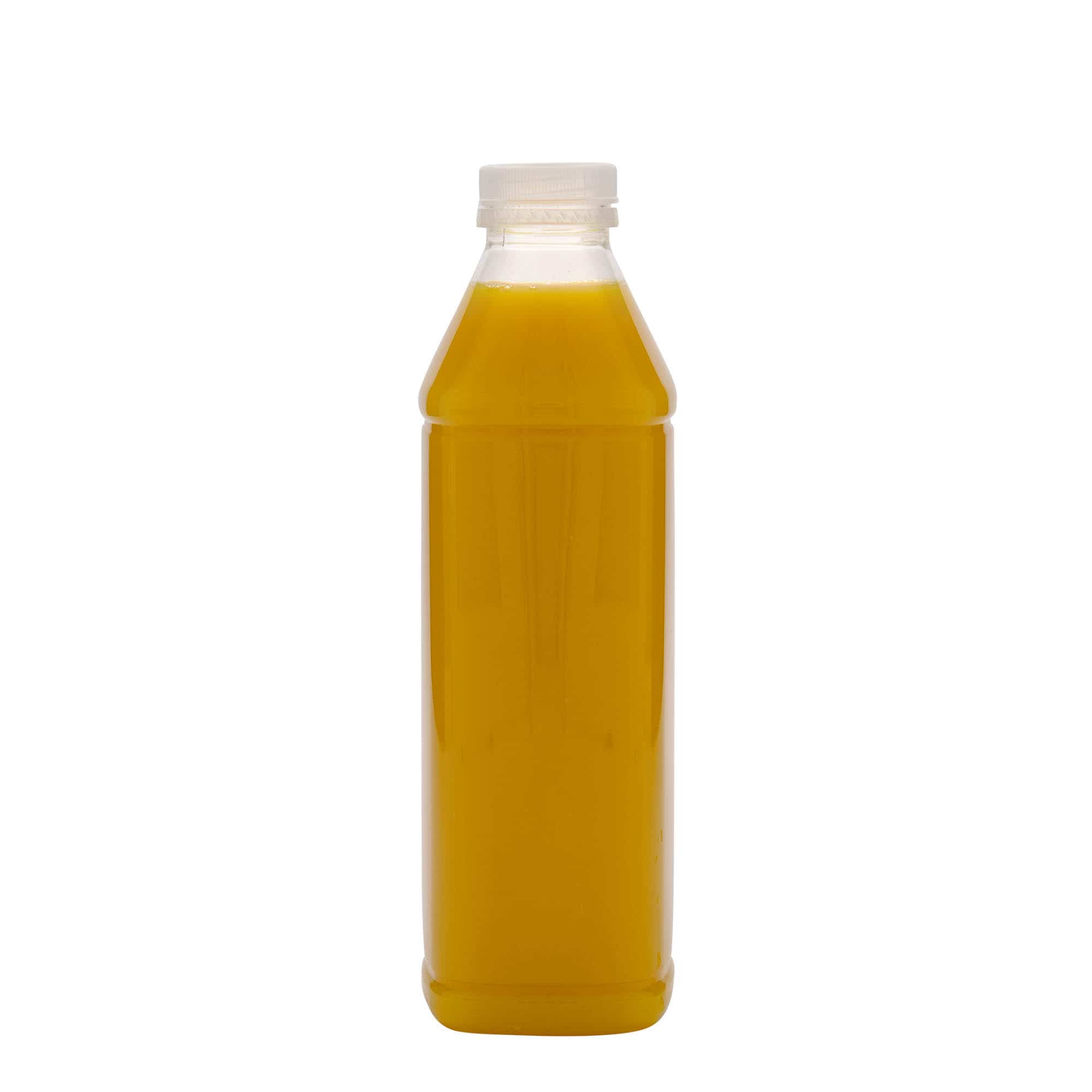 Bouteille en PET 1 000 ml Milk and Juice Carré, carrée, plastique, bouchage: 38 mm