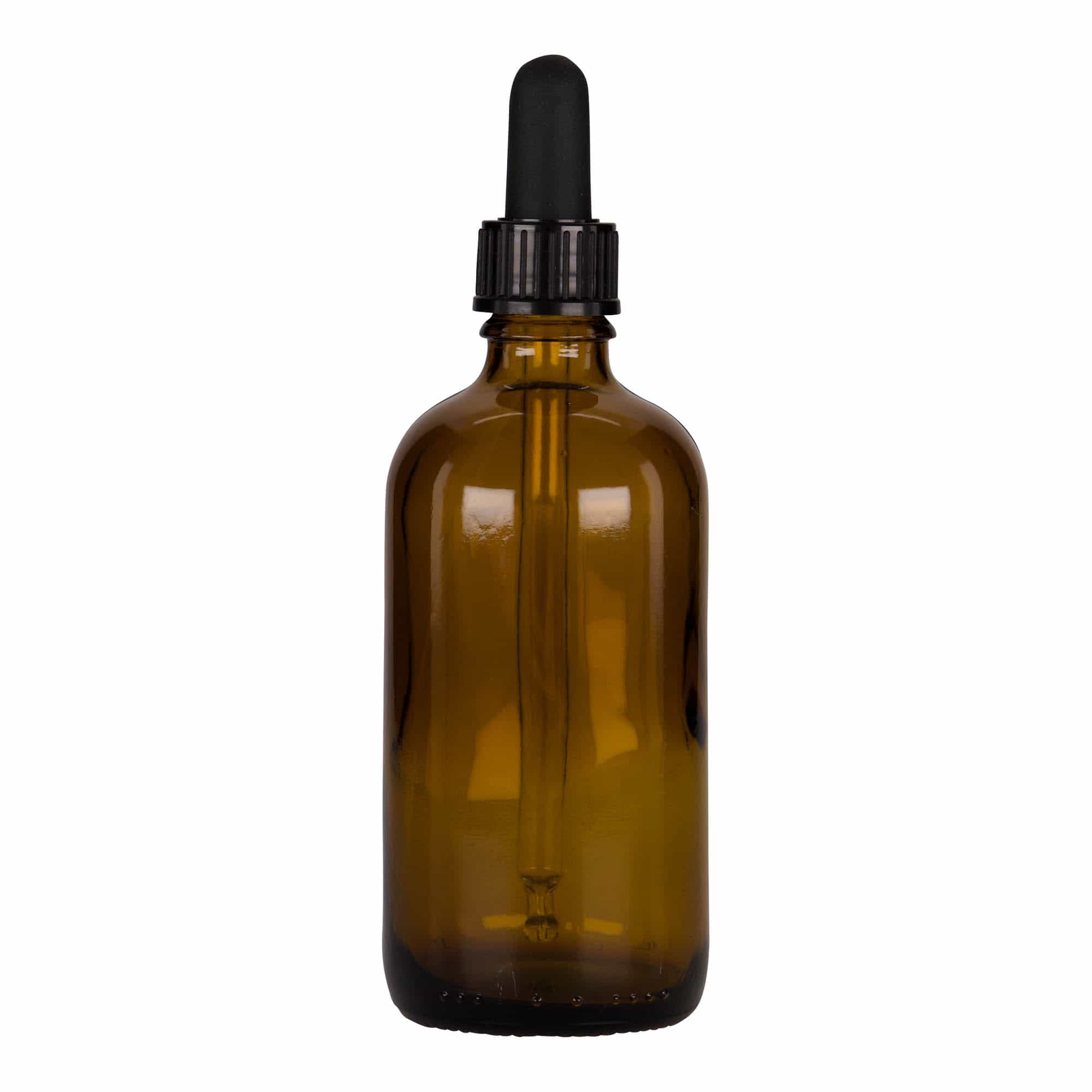 Flacon compte-gouttes 100 ml Médical, verre, brun-noir, ouverture : DIN 18