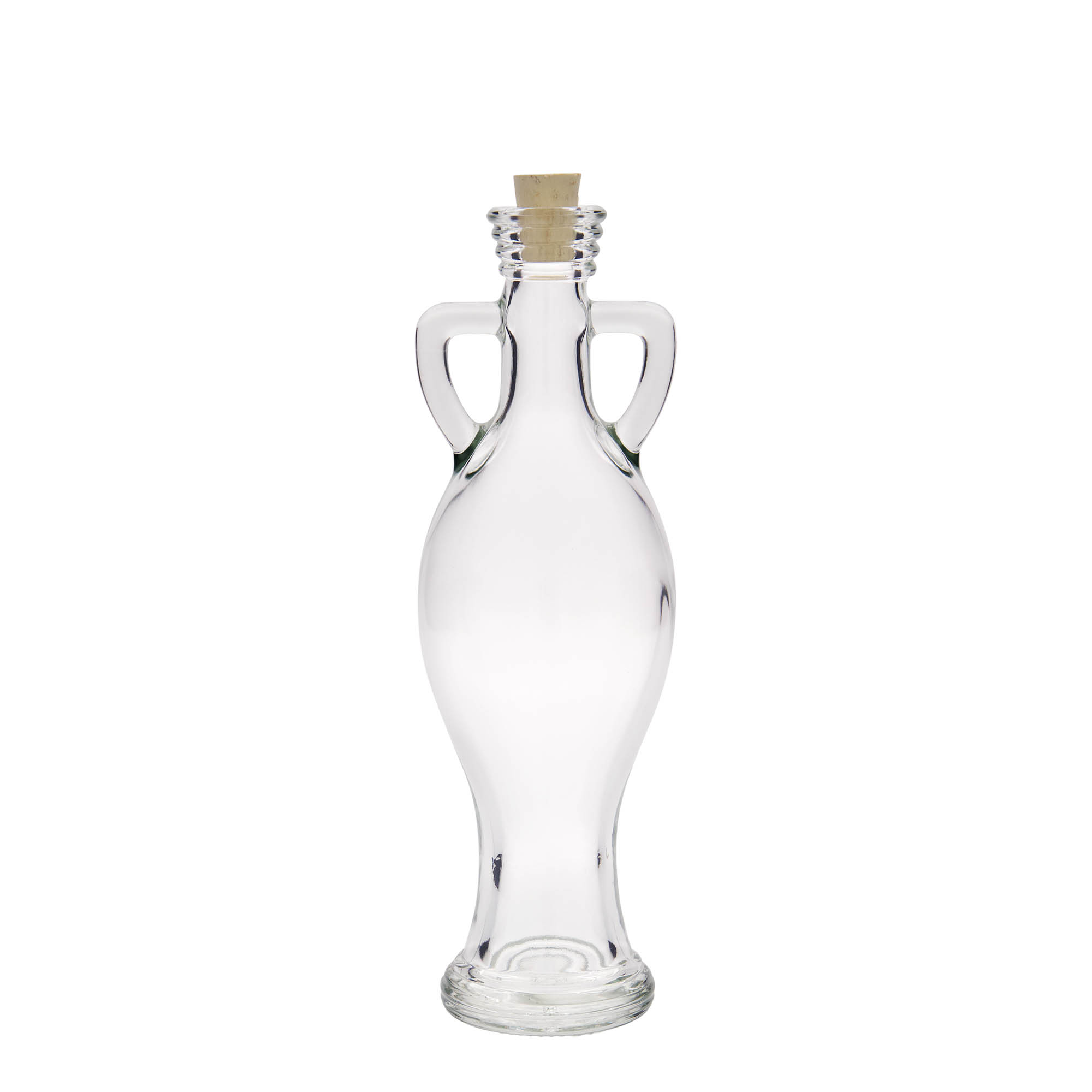 Flacon en verre 200 ml « Amphore », ouverture : bouchon en liège