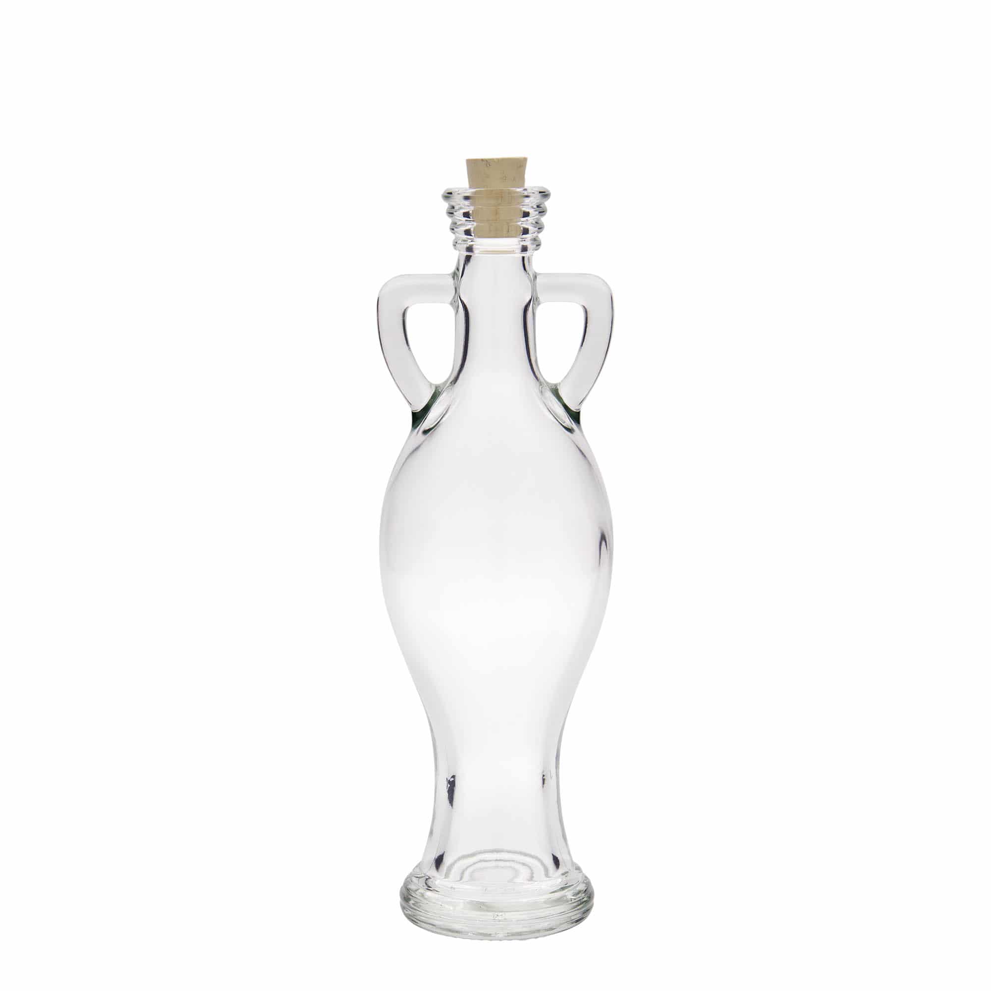 Flacon en verre 200 ml « Amphore », ouverture : bouchon en liège