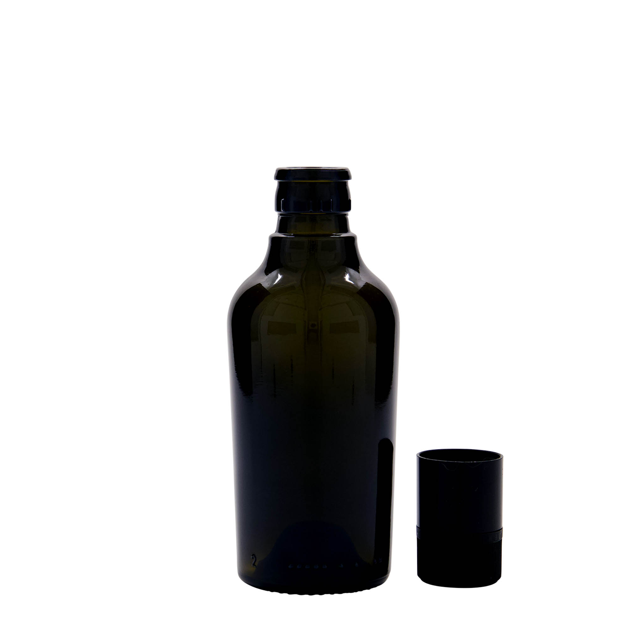 Flacon à vinaigre/huile 250 ml 'Oleum', verre, vert antique, ouverture : DOP