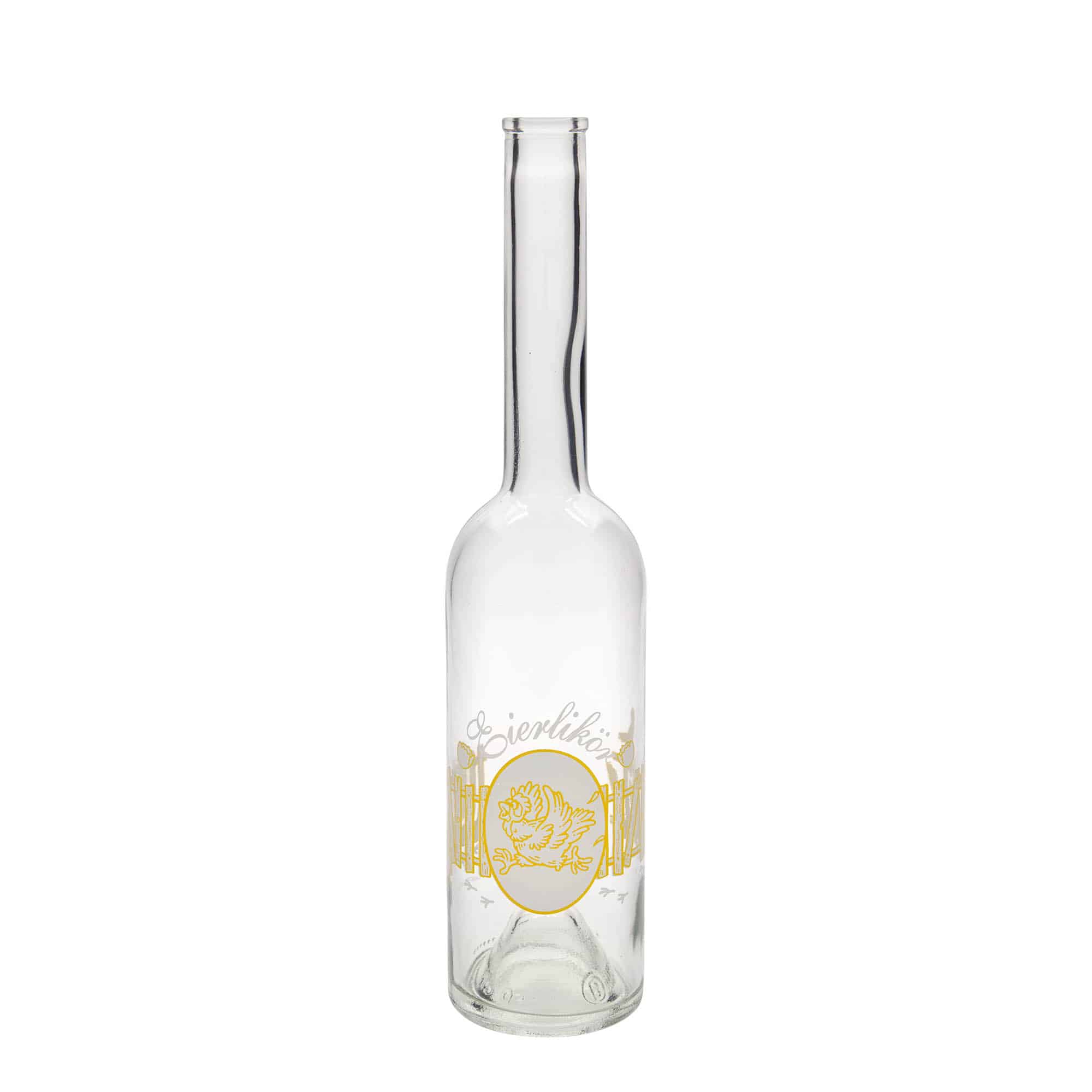 Bouteille en verre 500 ml 'Opera', motif : liqueur d'œuf, ouverture : bouchon en liège