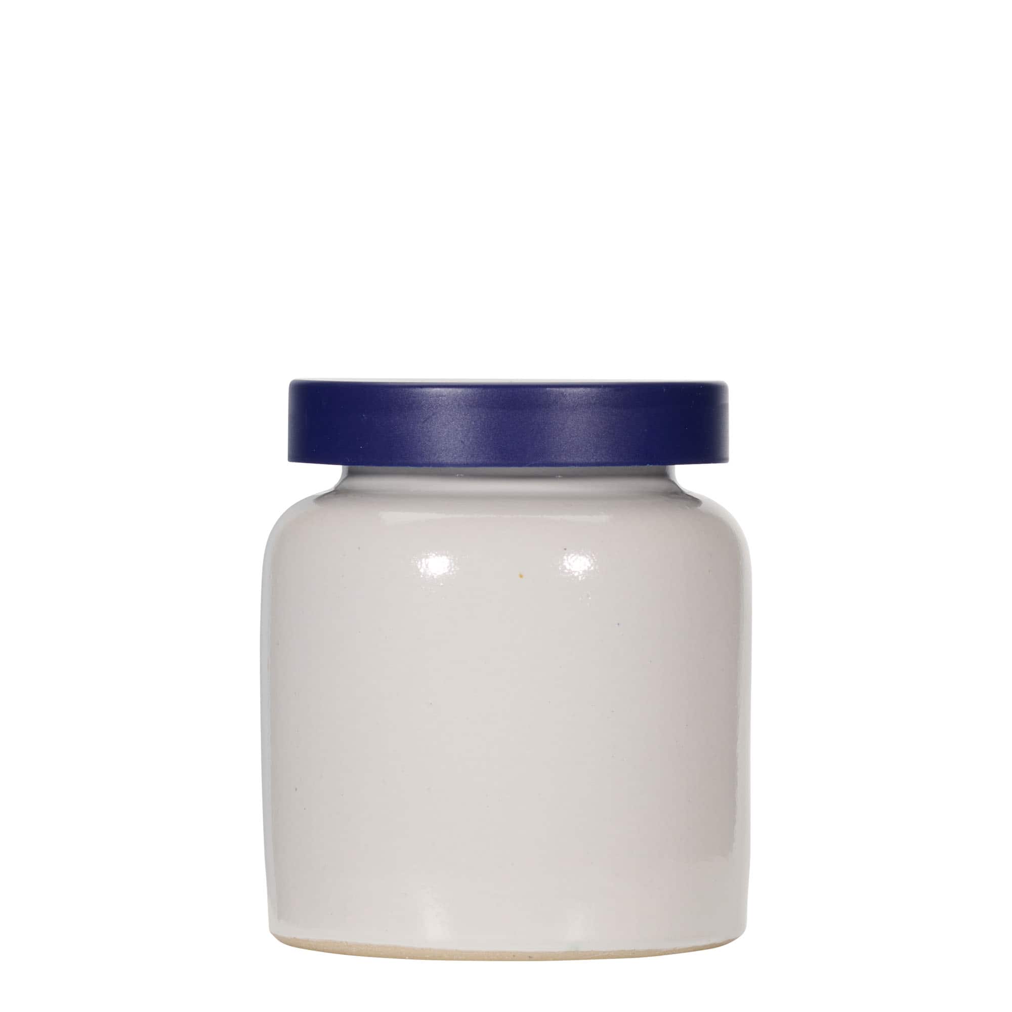 Pot en grès 270 ml, céramique, blanc, bouchage: couvercle cloche