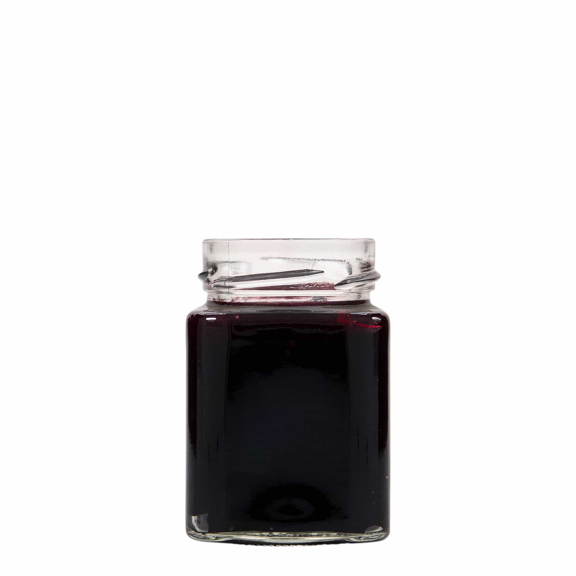 Bocal carré 212 ml 'Funny', bouchage: Deep-Twist-Off (DTO 58)