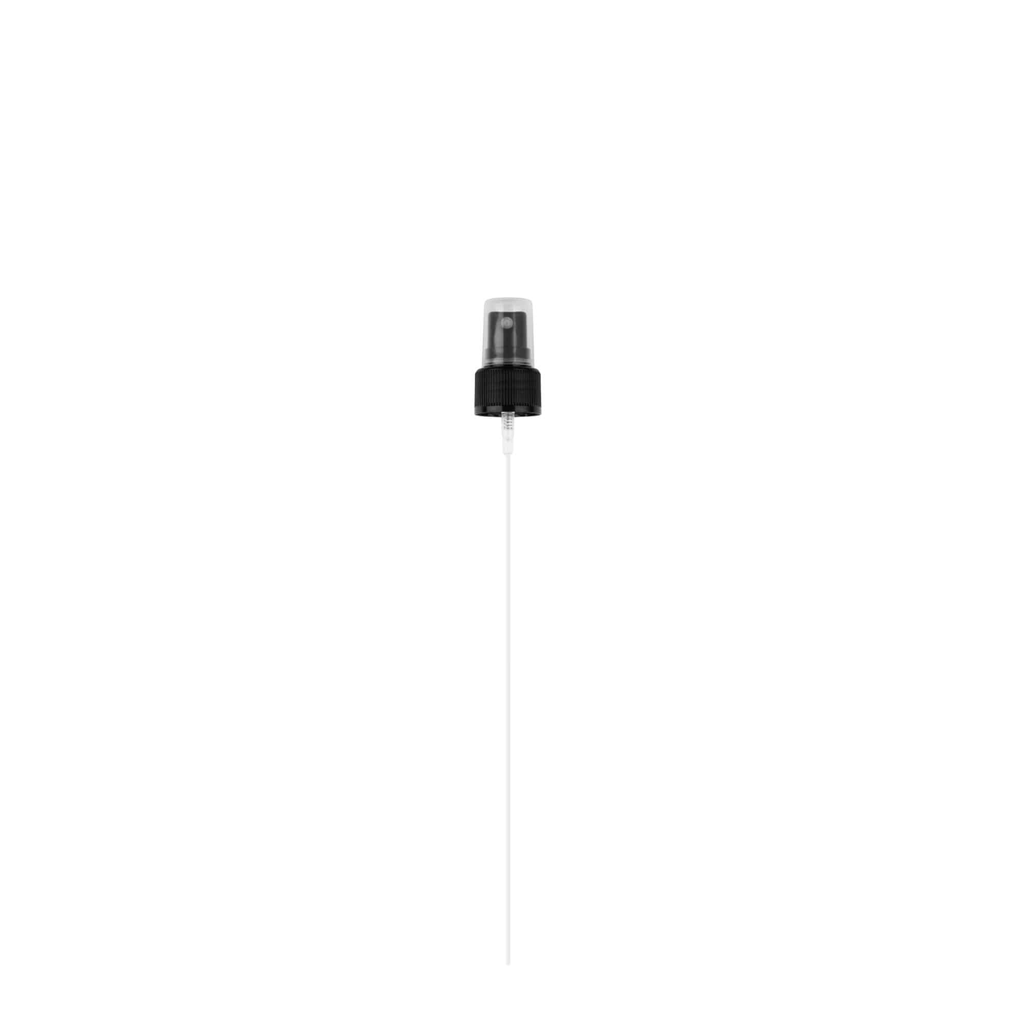 Bouchon à vis avec pulvérisateur spray, plastique PP, noir, pour ouverture : 24/410