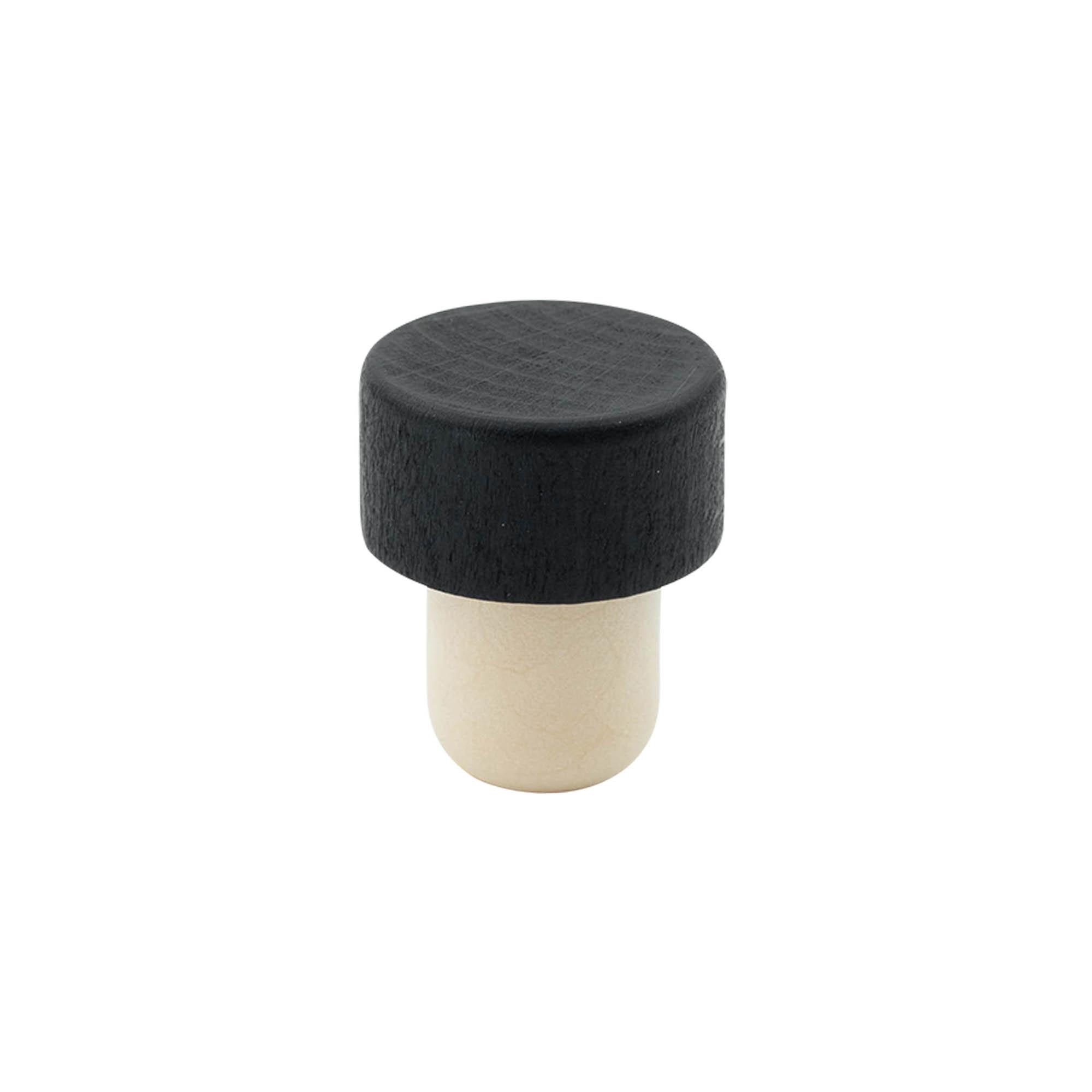 Bouchon à prise 19 mm, bois/plastique, noir, pour embouchure : liège Bouchon à prise 19 mm, bois/plastique, noir, pour embouchure : liège